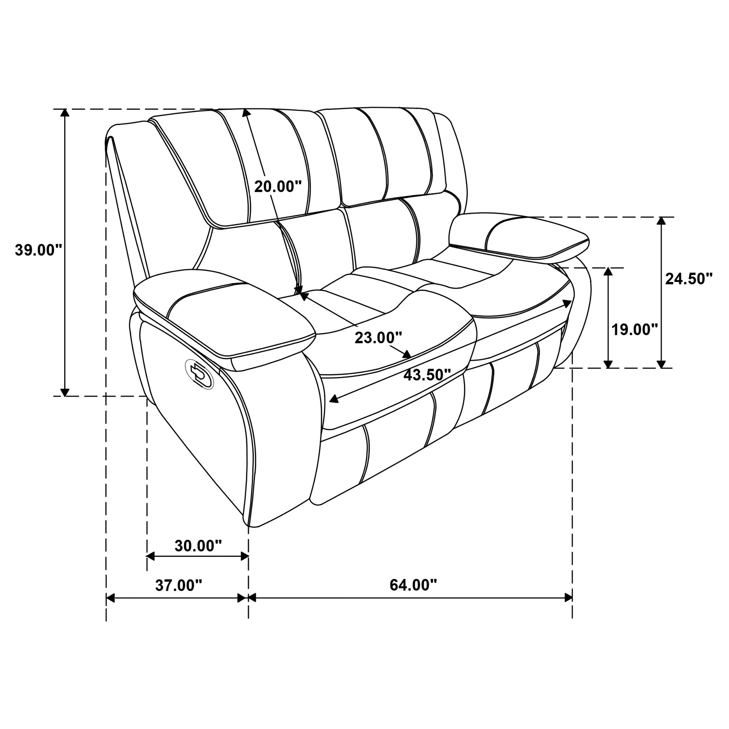 Camila Reclining Sofa Set - 2 Piece - Black