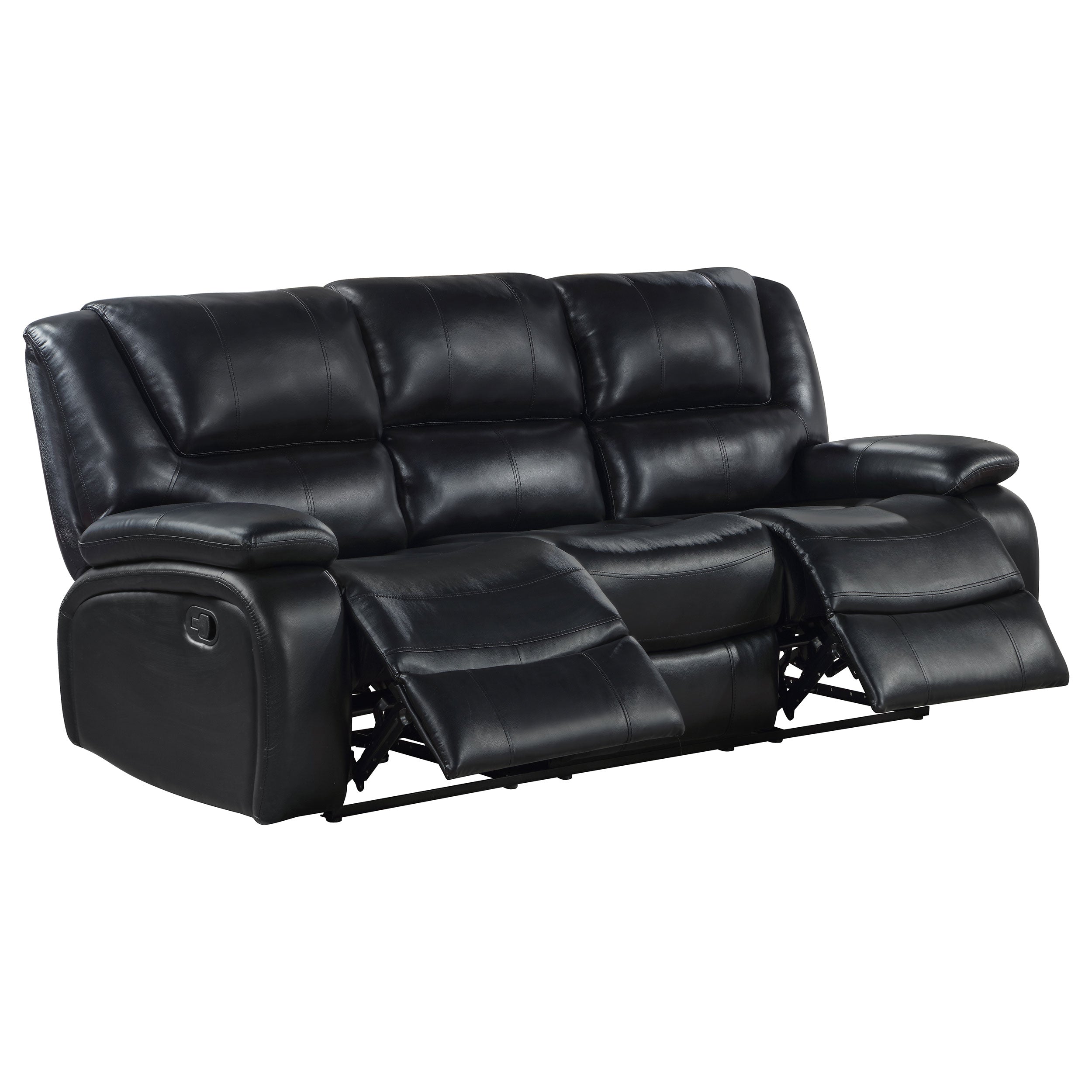 Camila 3-piece Upholstered Reclining Sofa Set Black