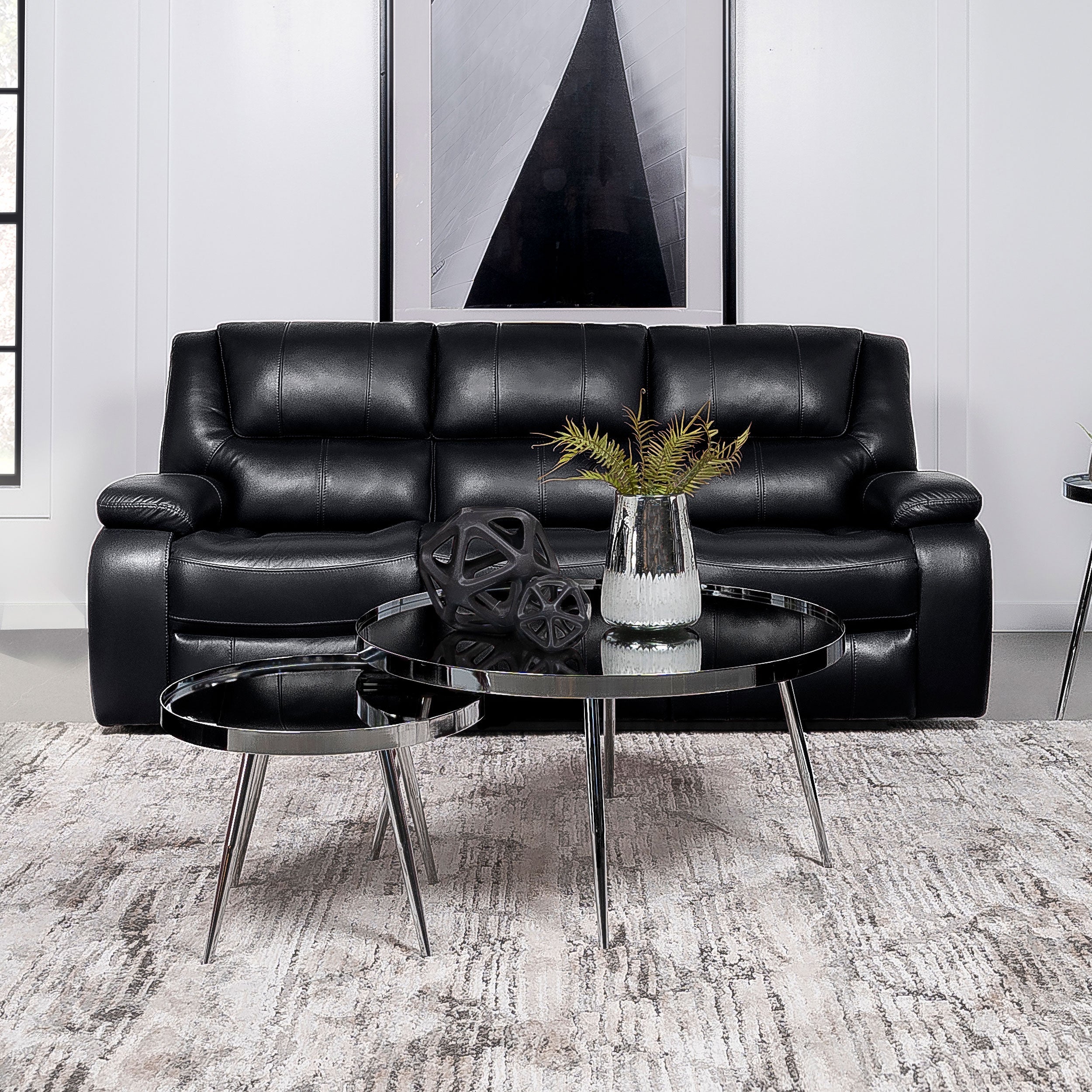 Camila Reclining Sofa - Black