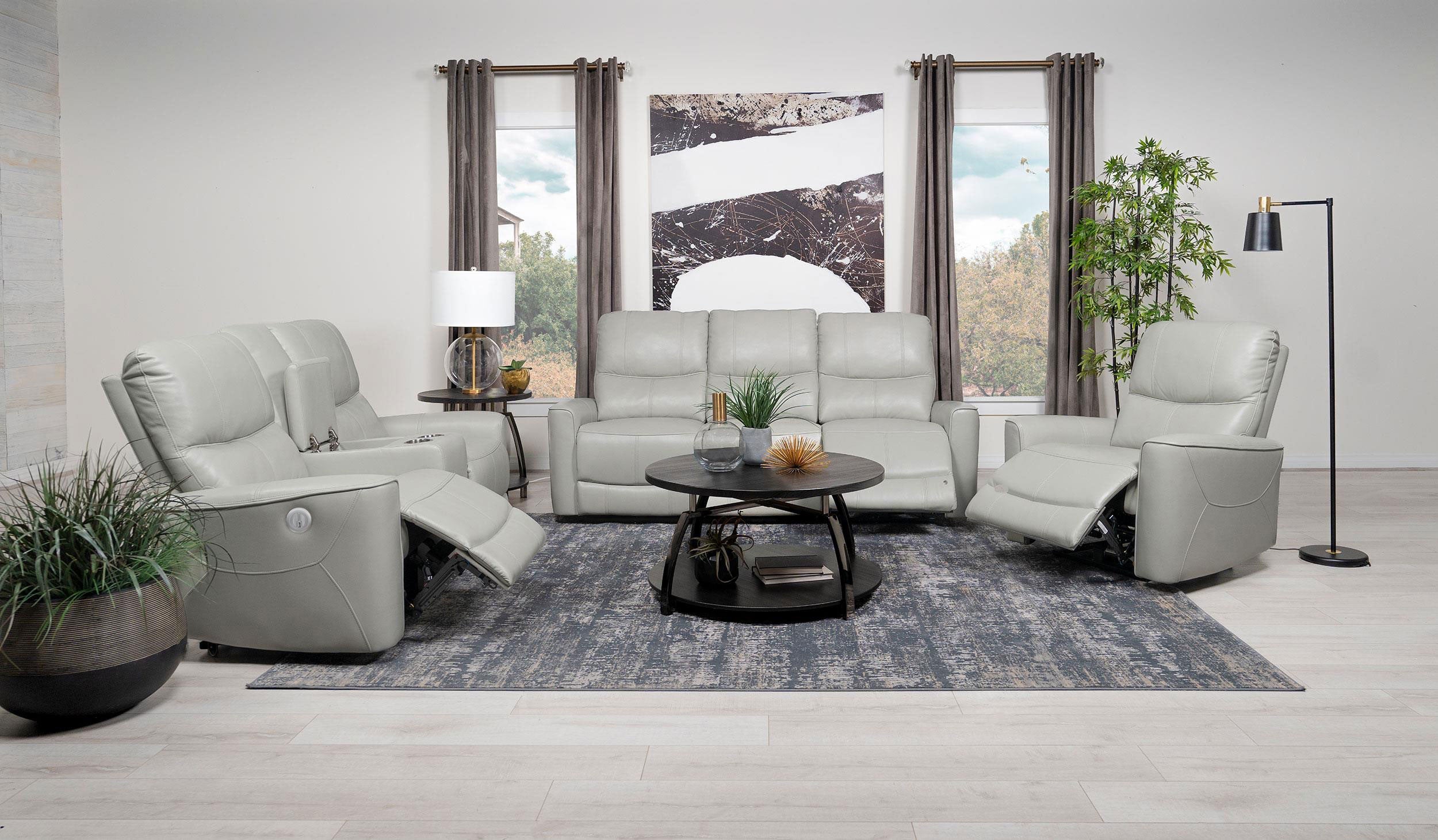Greenfield Power Reclining Sofa Set - 3 Piece - Dove Grey
