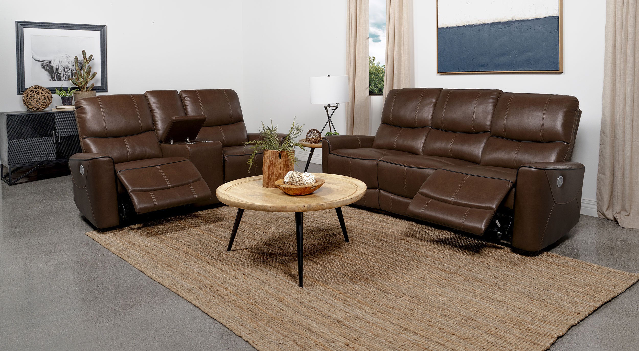 Greenfield Power Reclining Sofa Set