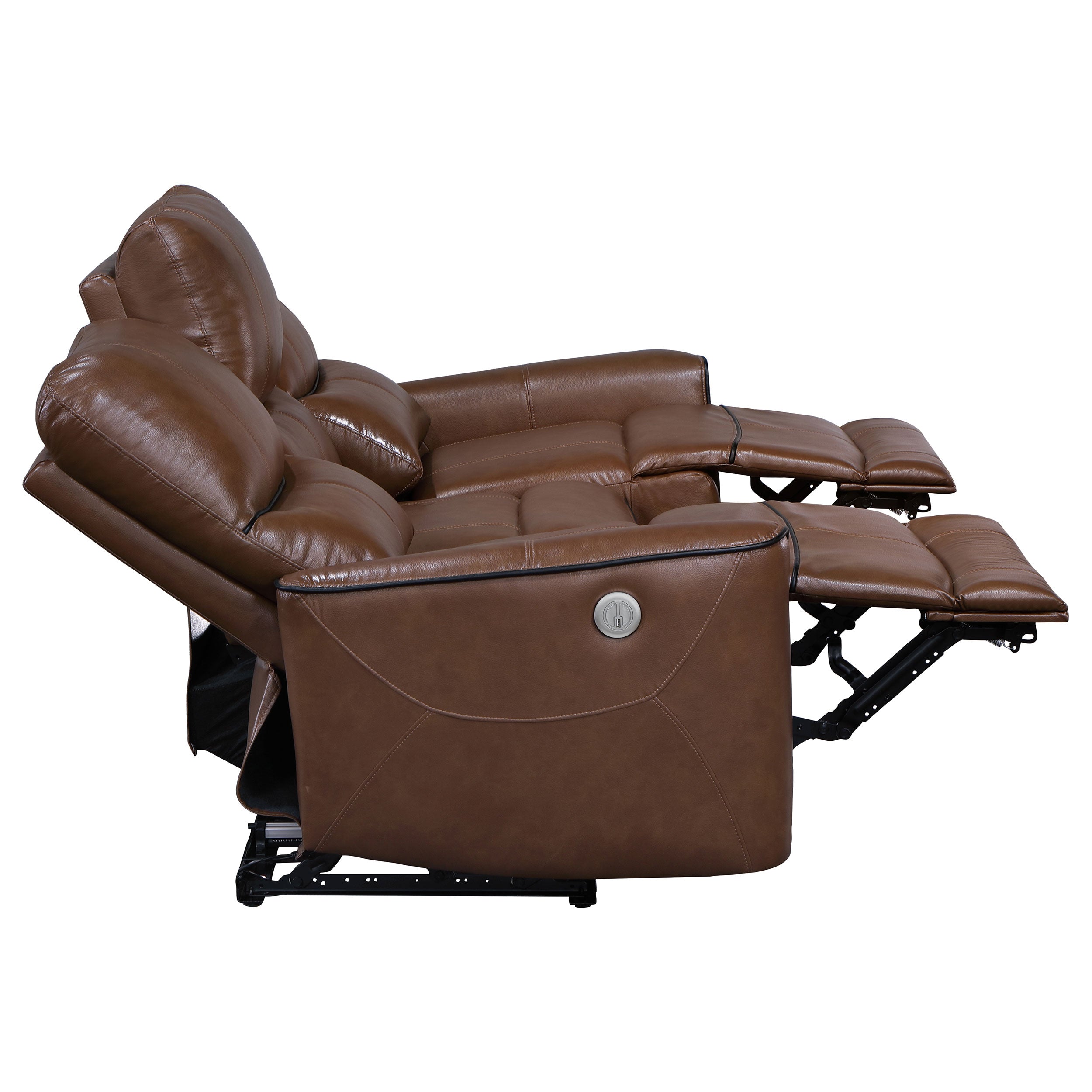 Greenfield Power Reclining Sofa Set - 2 Piece - Saddle Brown