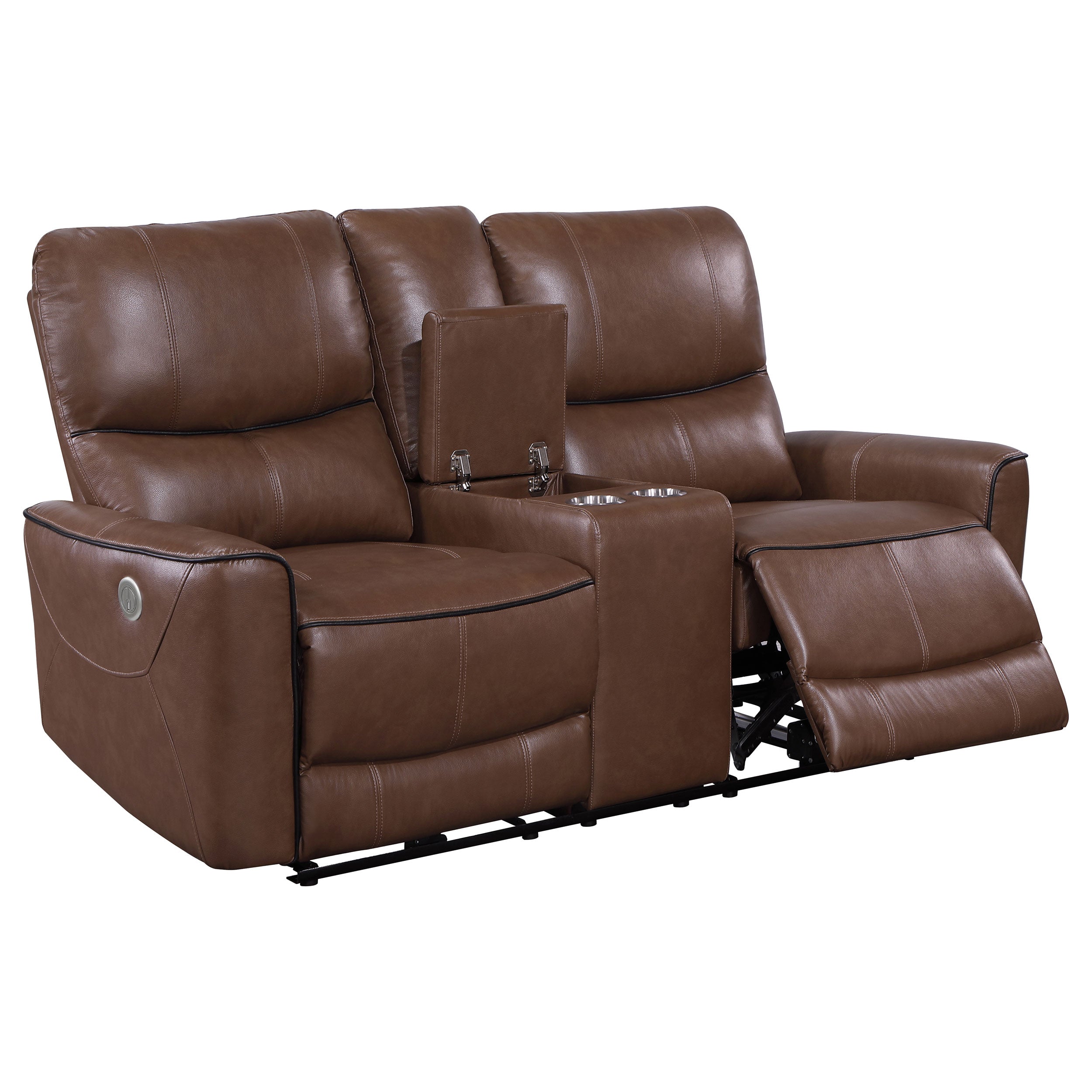 Greenfield Power Reclining Sofa Set - 2 Piece - Saddle Brown