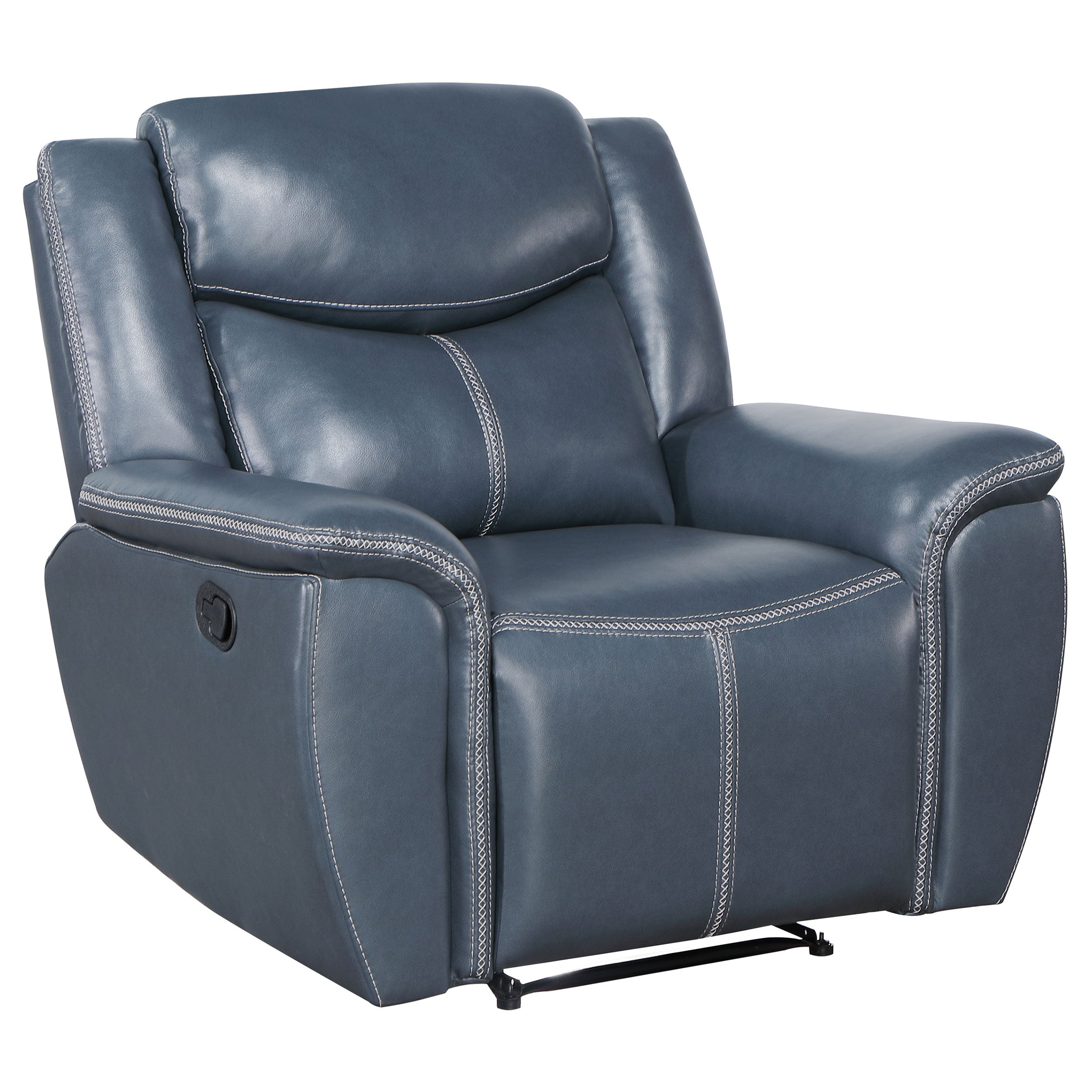 Sloane 3-piece Upholstered Reclining Sofa Set In Blue