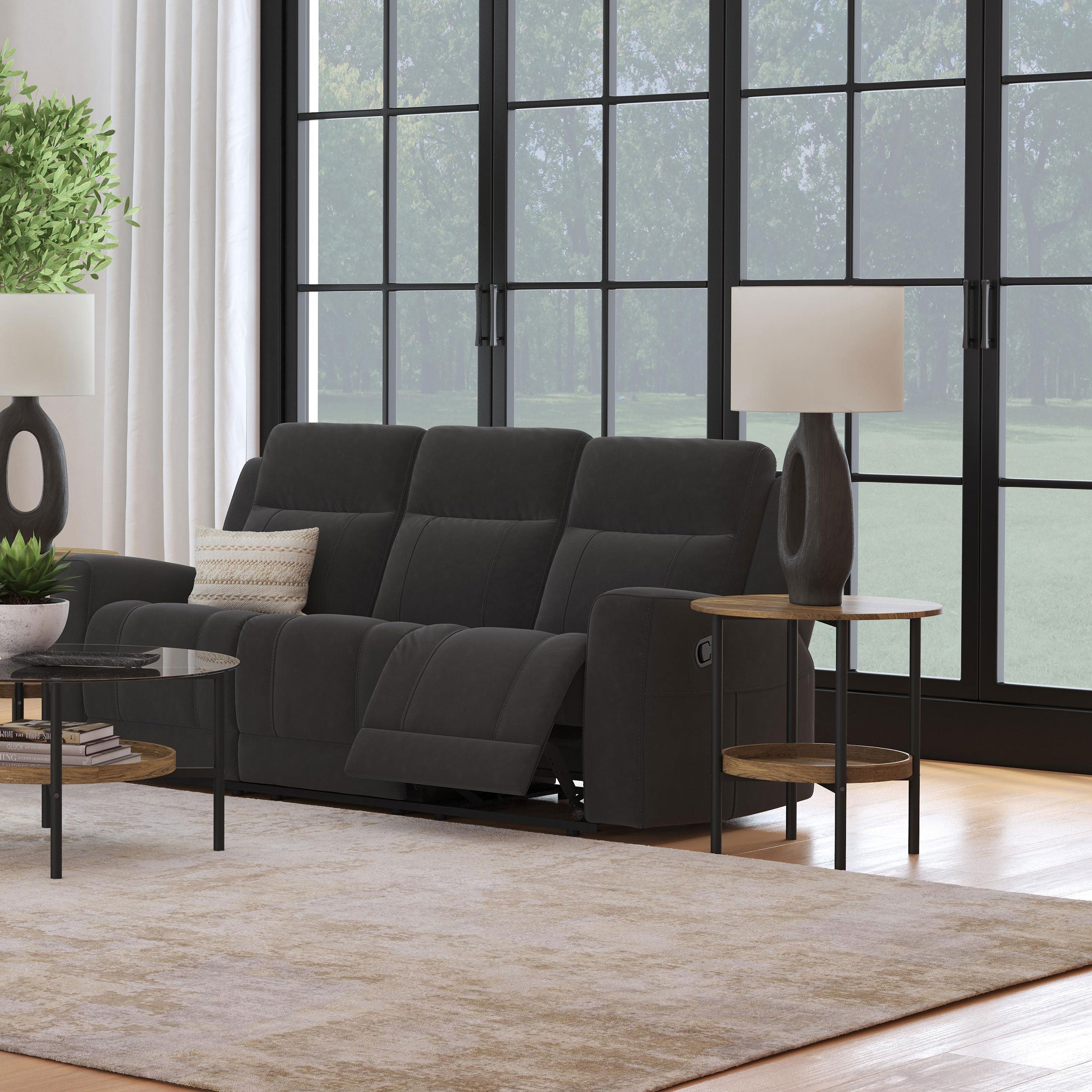 Brentwood Reclining Sofa - Dark Charcoal