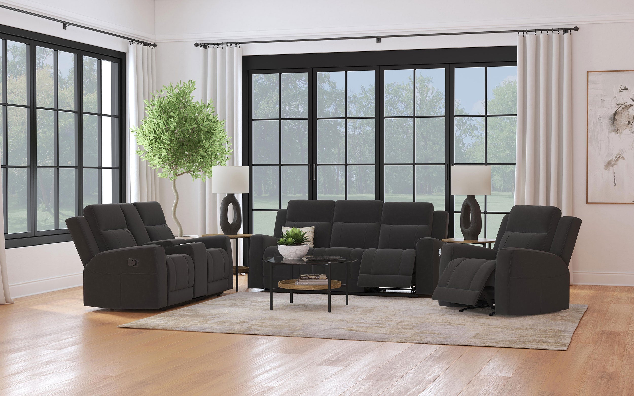 Brentwood Reclining Sofa - Dark Charcoal