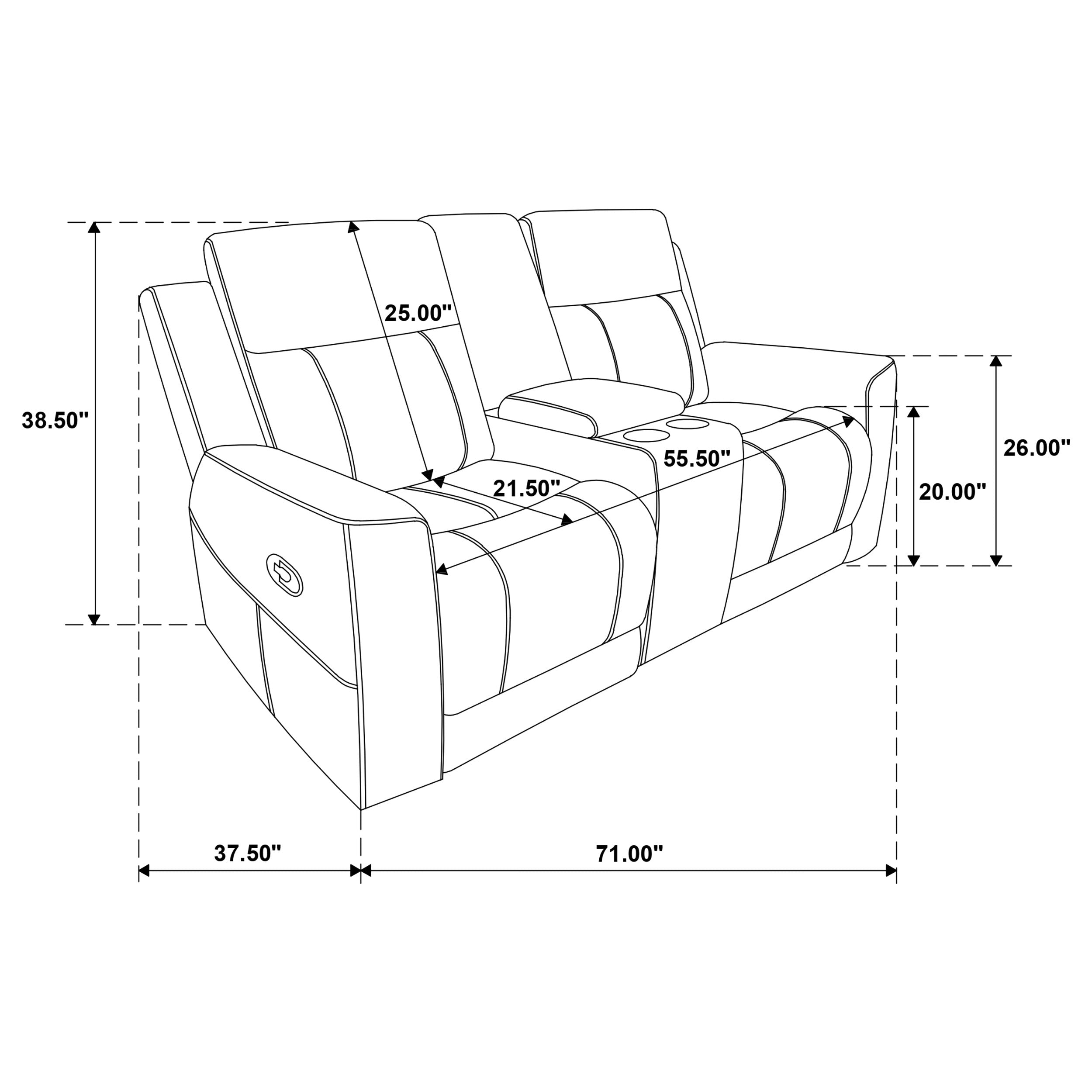 Brentwood Reclining Loveseat - Dark Charcoal