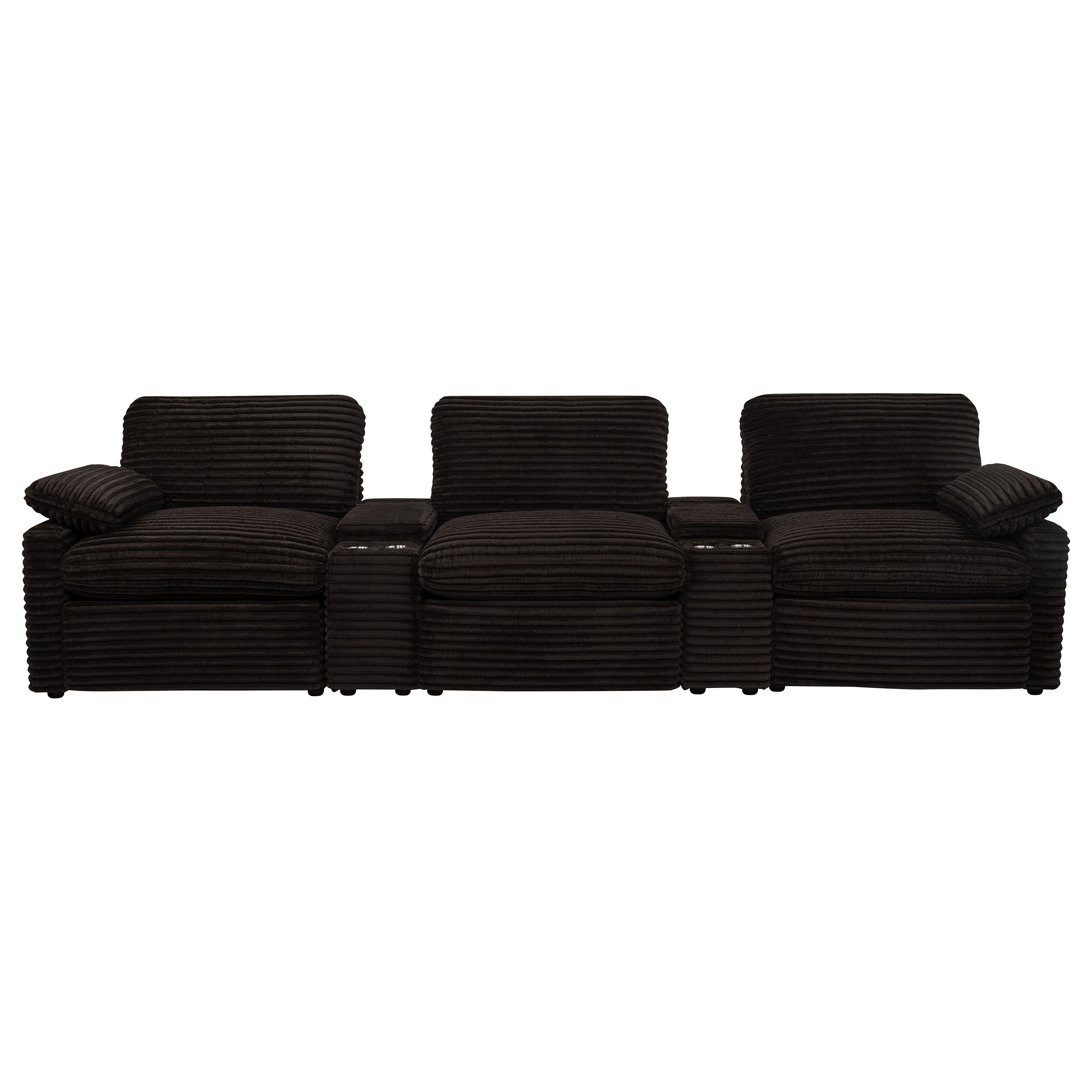 Collins 5-Piece Power Reclining Home Theater Seating Chocolate Brown