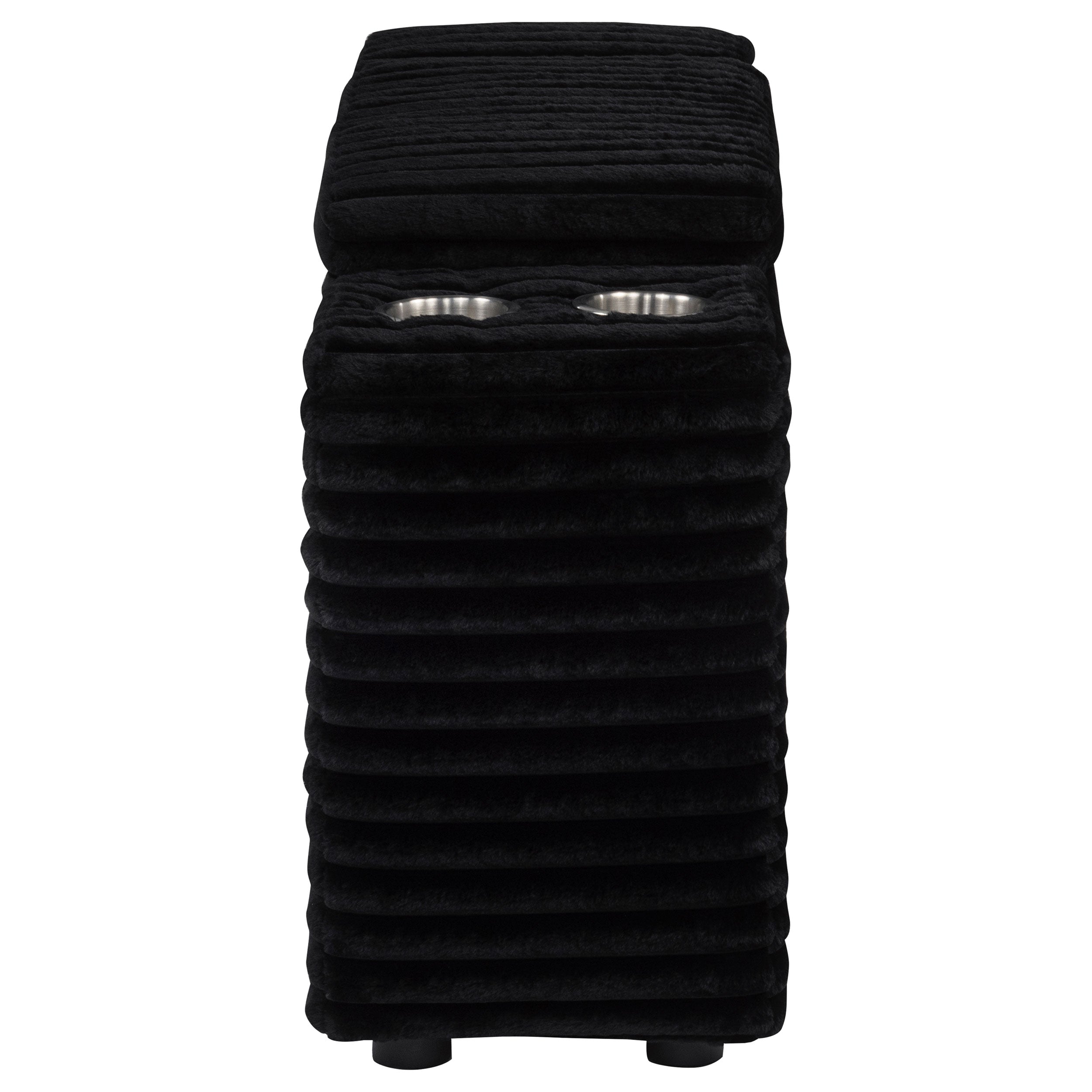 Collins Upholstered Modular Storage Console Black