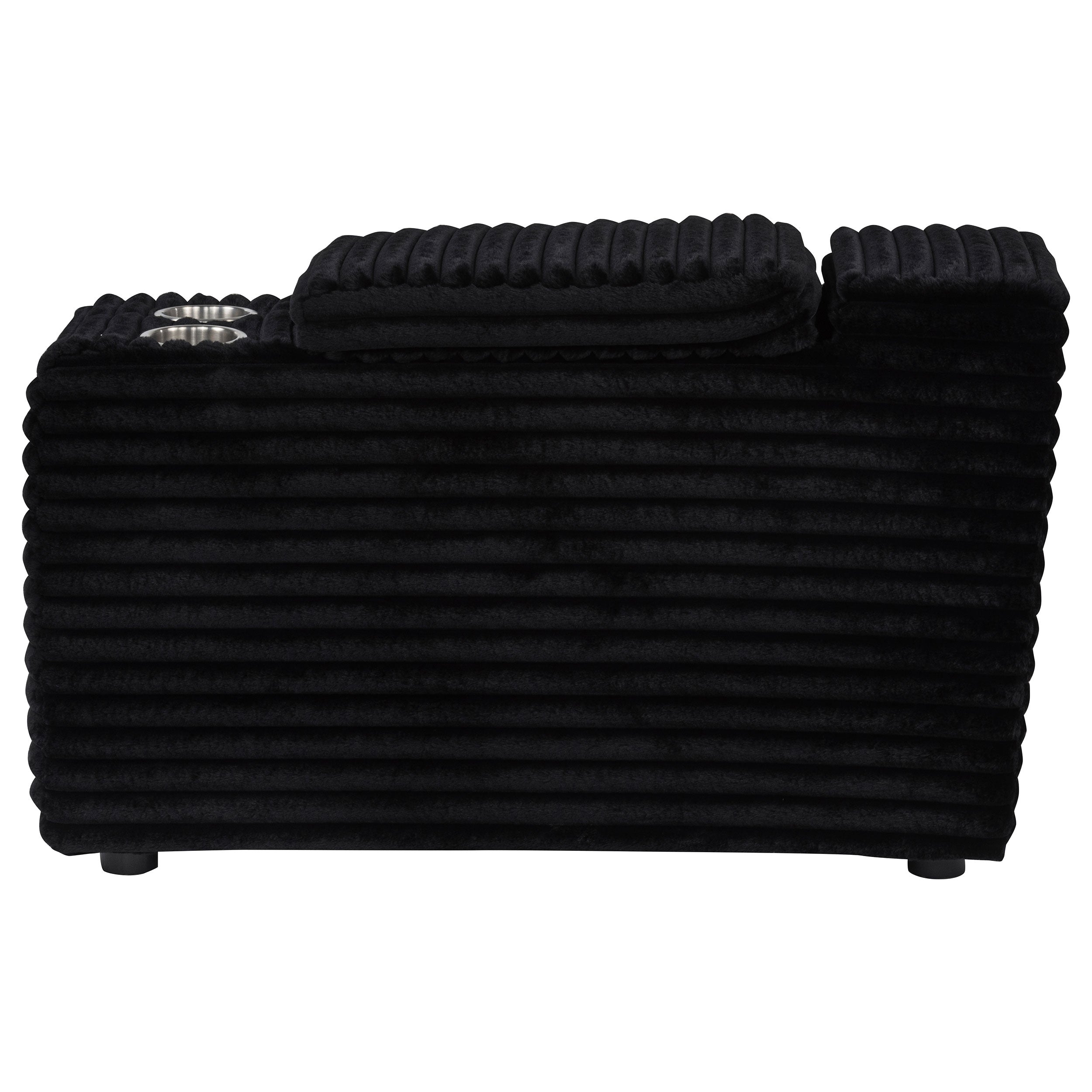 Collins Upholstered Modular Storage Console Black