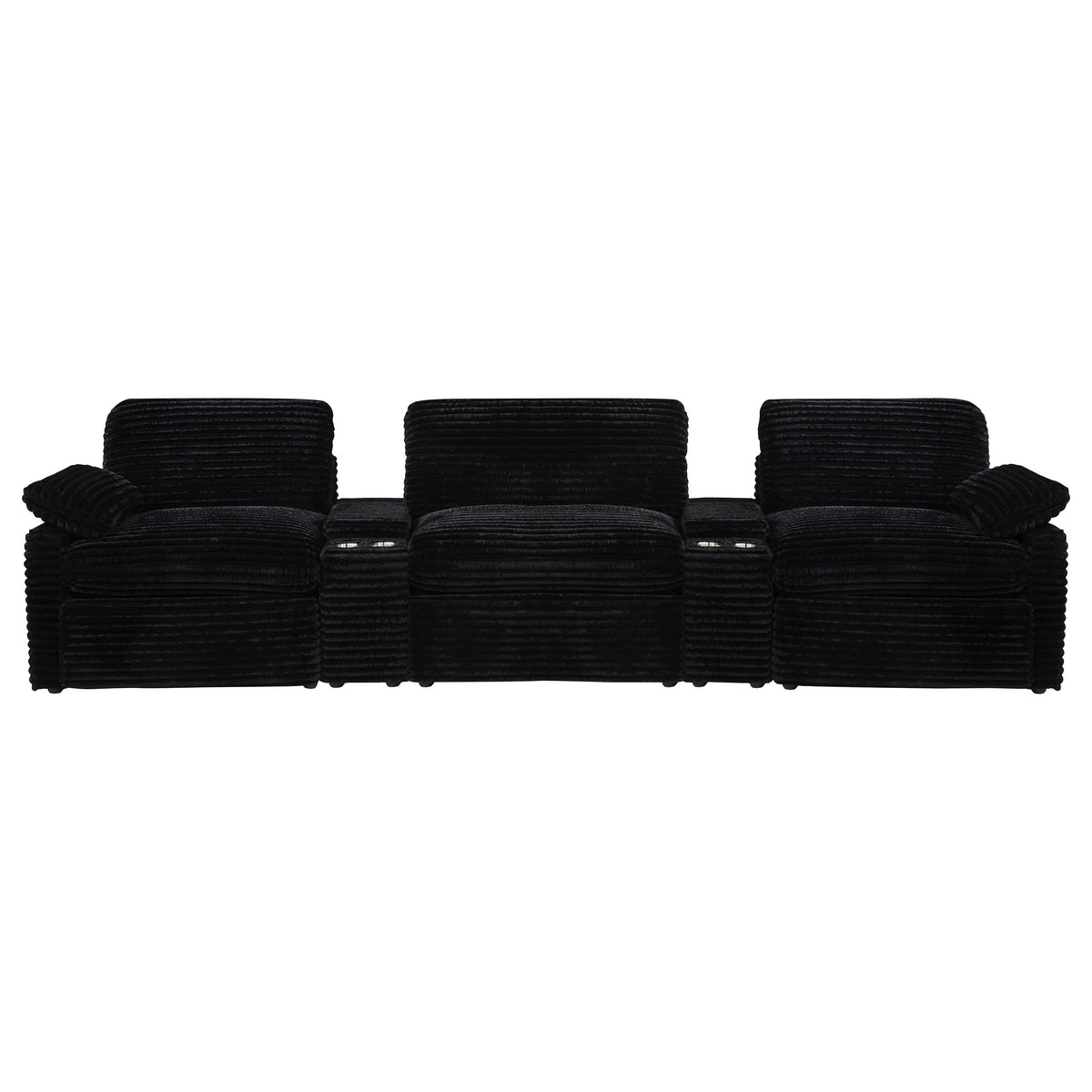 Collins 5-Piece Power Reclining Home Theater Seating Black