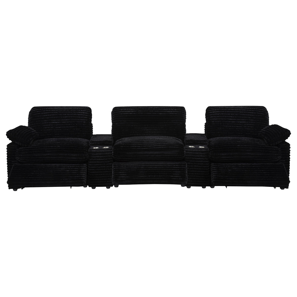 Collins 5-Piece Power Reclining Home Theater Seating Black