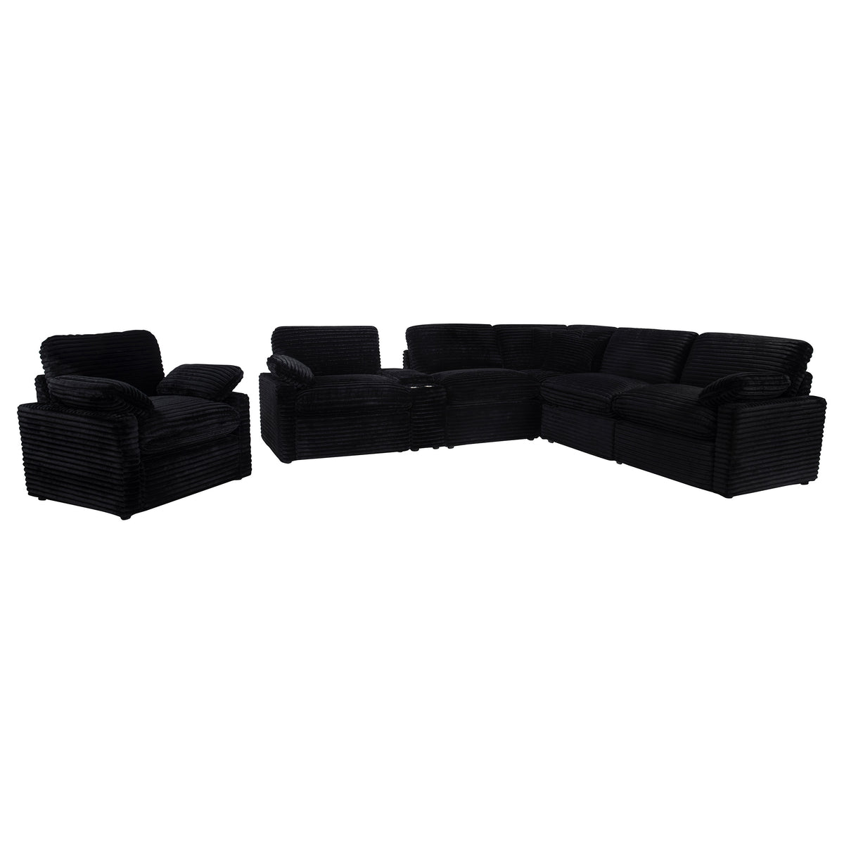 Collins Upholstered Power Recliner Chair Black