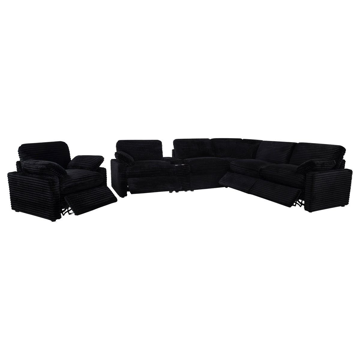 Collins Upholstered Power Recliner Chair Black