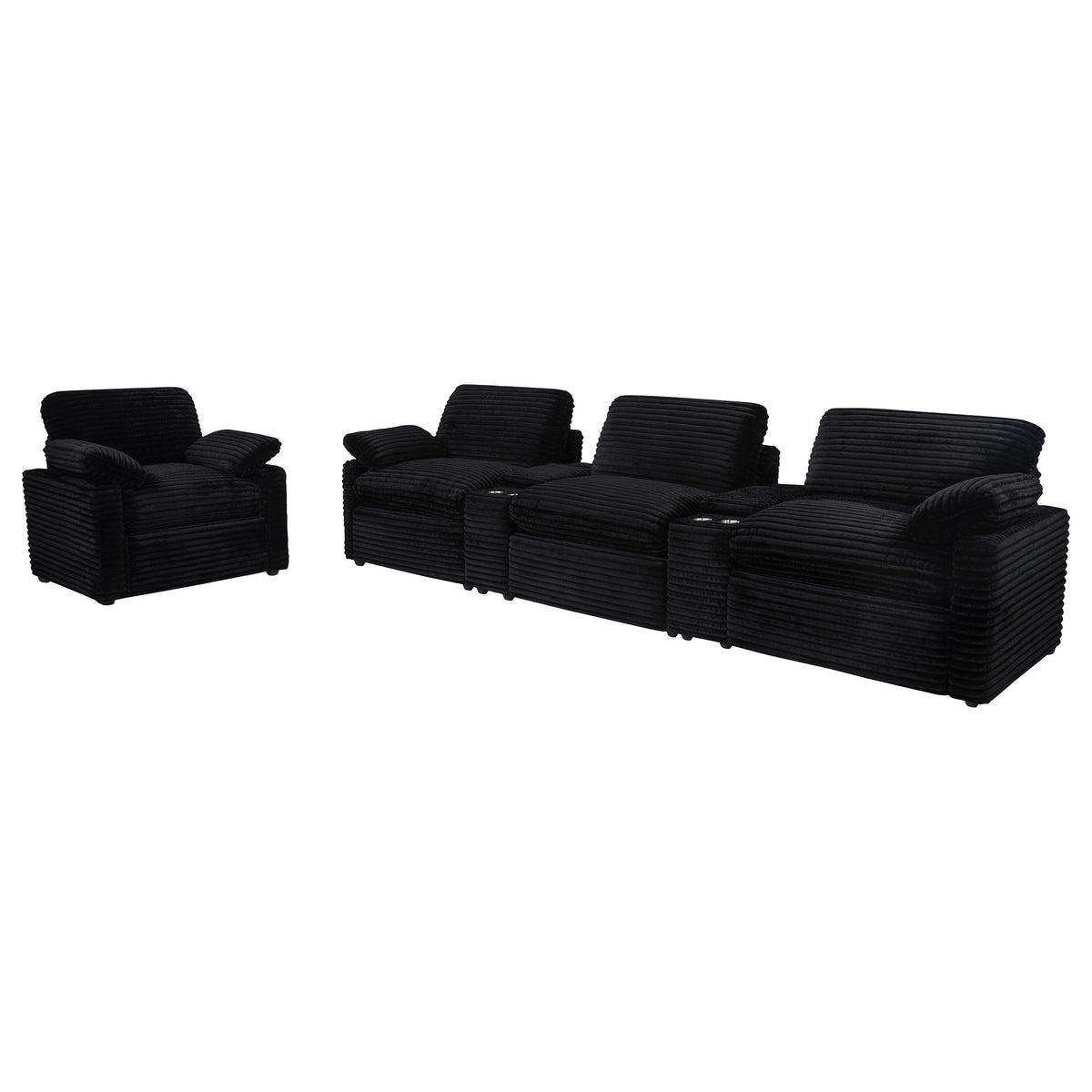 Collins Upholstered Power Recliner Chair Black