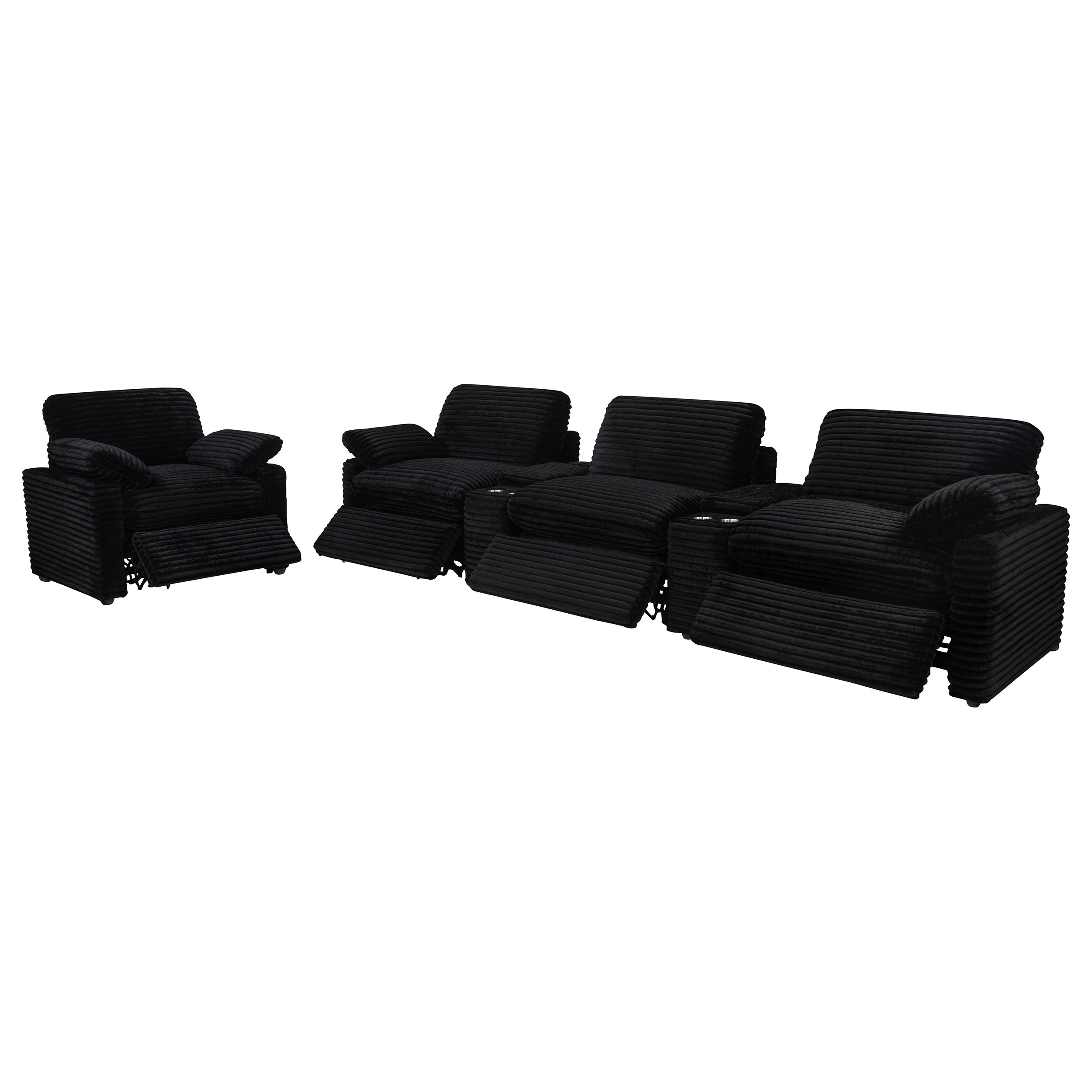 Collins Upholstered Power Recliner Chair Black