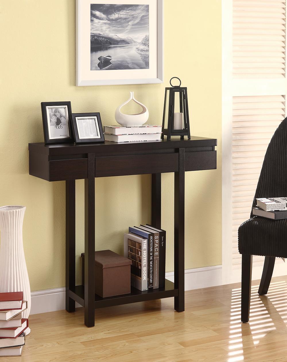 1-Drawer Rectangular Console Table Cappuccino