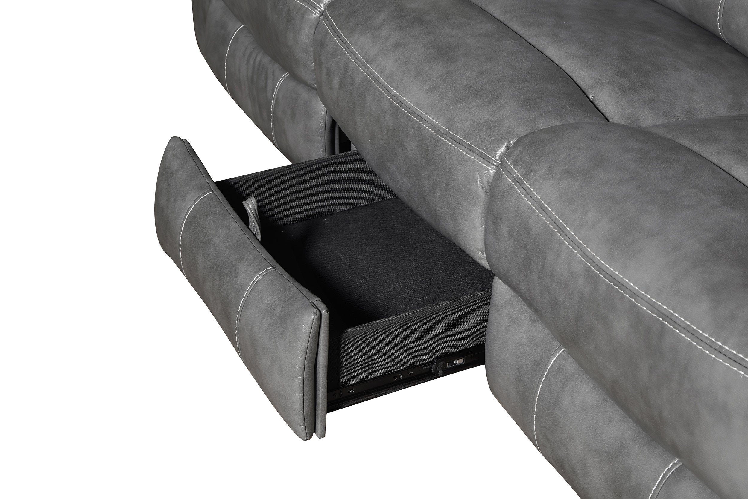 Conrad 3-piece Upholstered Padded Arm Motion Sofa Set In Grey
