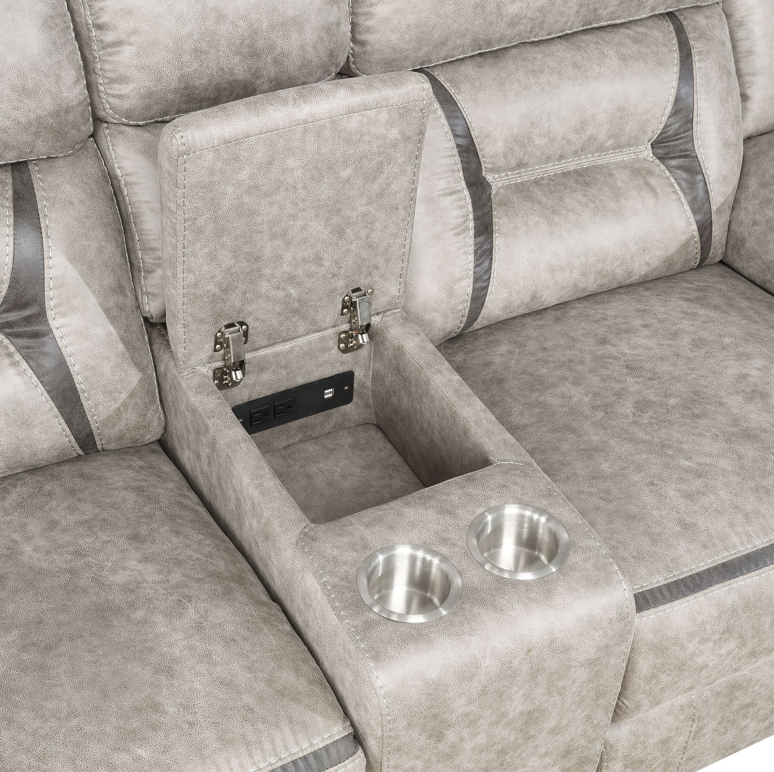 Greer Reclining Sofa Set - 3 Piece - Taupe