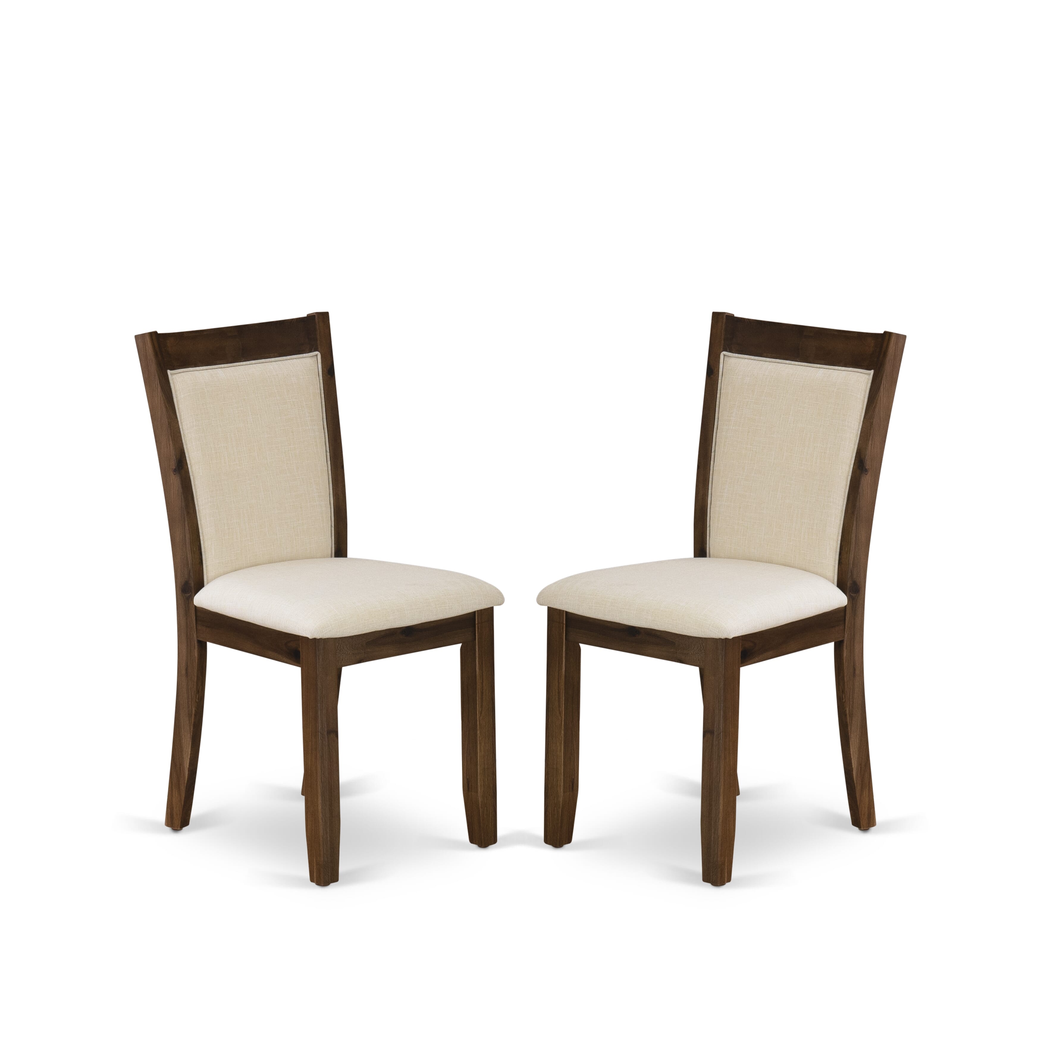 Rustic 9 PC Formal Dining Room Double Pedestal Table and Linen Chairs In Walnut