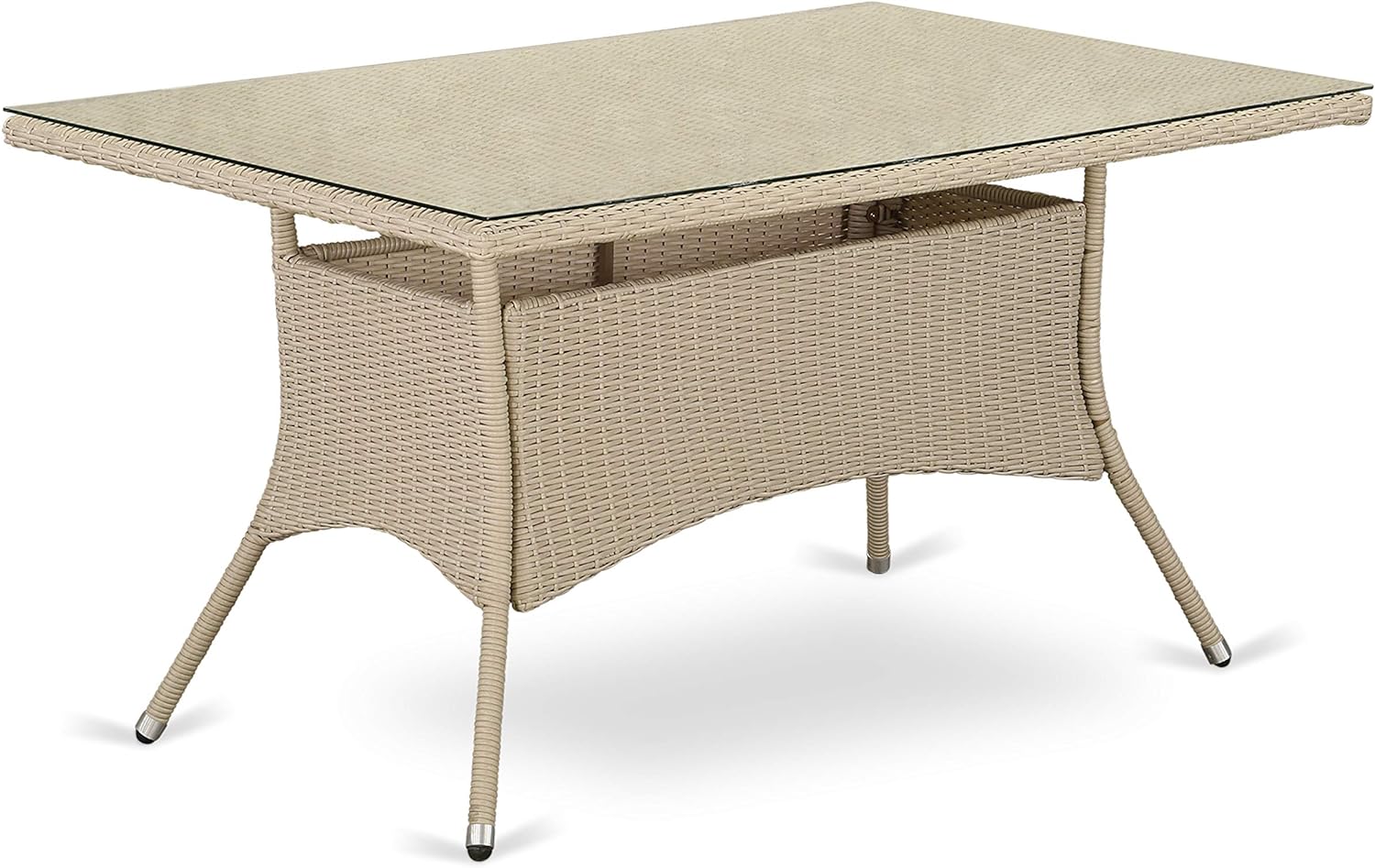 Valencia 7-piece Modern Metal Patio Set in Cream