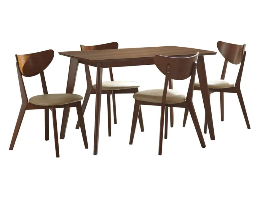 Kersey 5-piece Rectangular Dining Set Chestnut and Tan