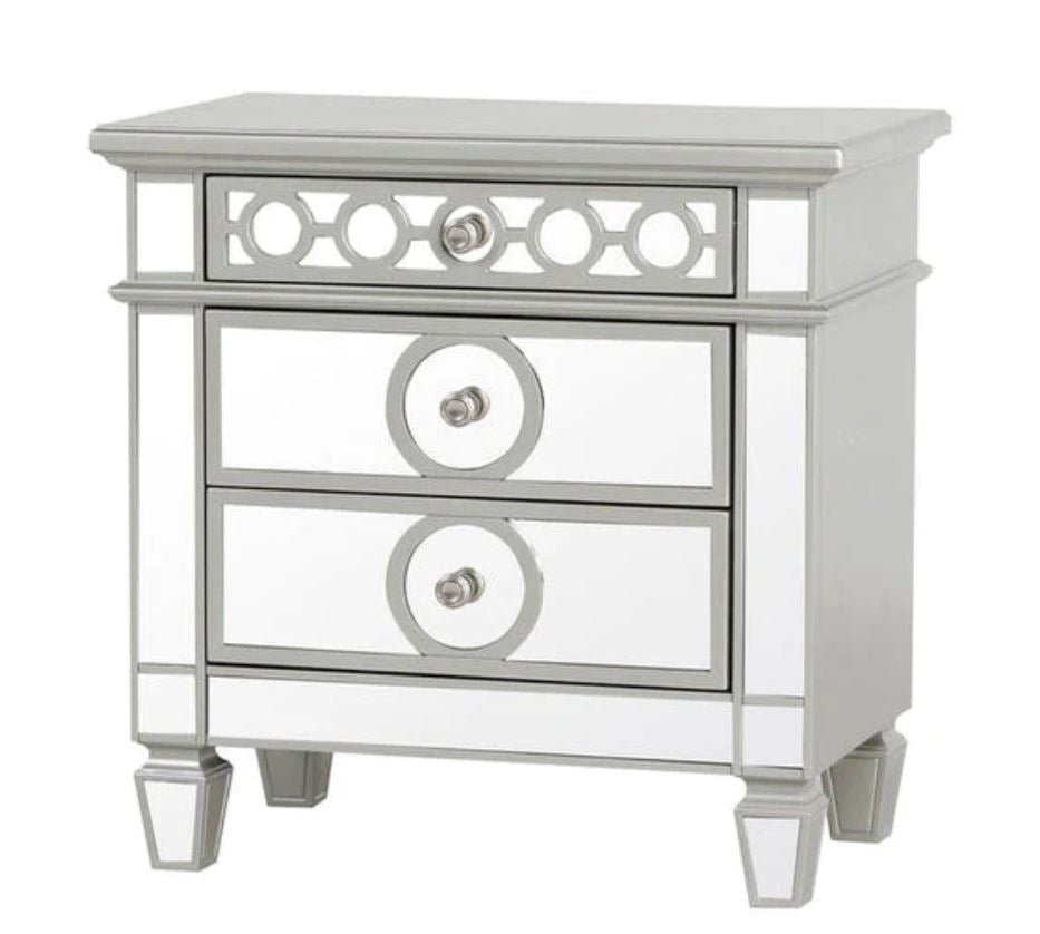 Bella 5 Piece Queen Black Velvet Upholstered Mirrored Bedroom Set