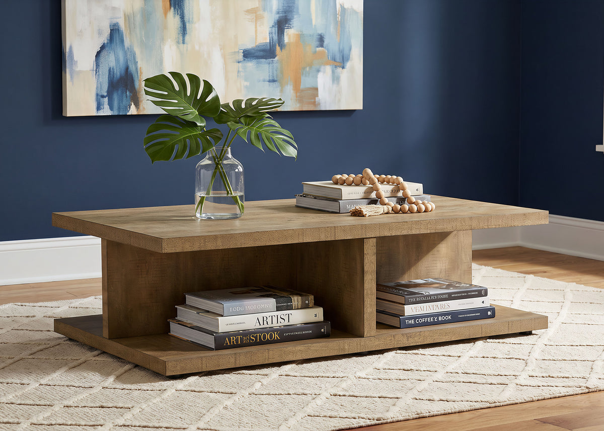 Cortona Square Engineered Wood Cocktail Coffee Table Mango