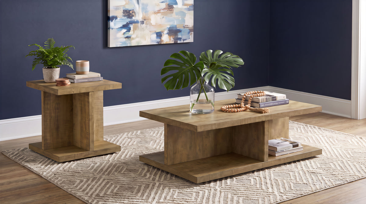 Cortona Square Engineered Wood Cocktail Coffee Table Mango