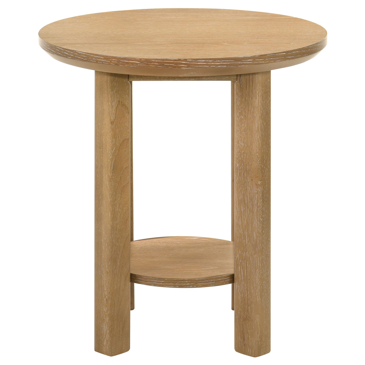 Ottowa 2-piece Round Wood Coffee Table Set Light Oak
