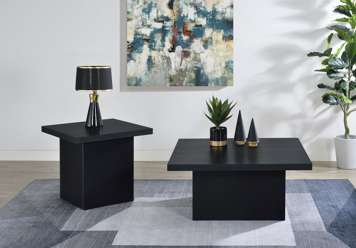 Devar Square Engineered Wood Cocktail Coffee Table Black
