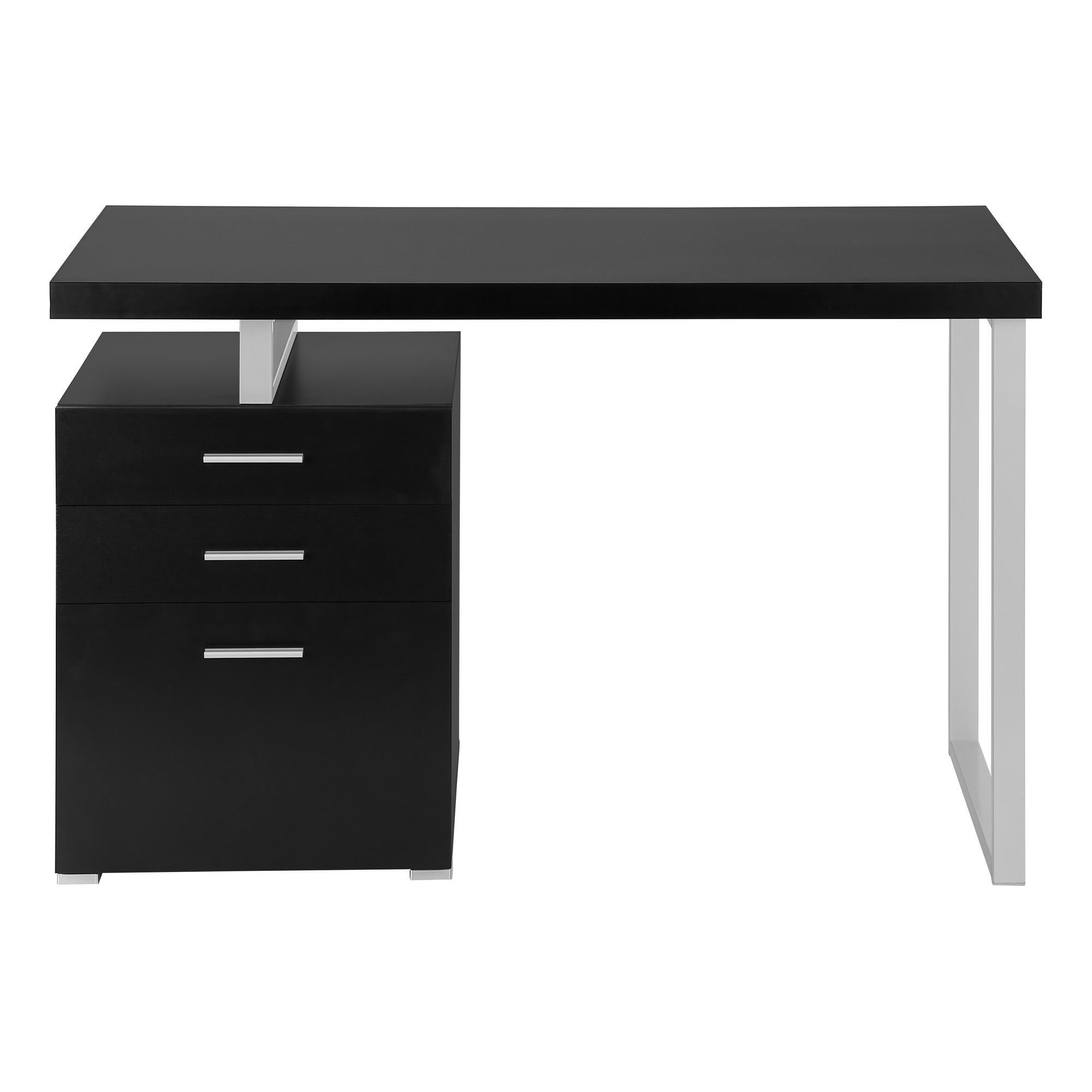 Left Or Right Set Up Modern Home Office Desk With Drawers in Black