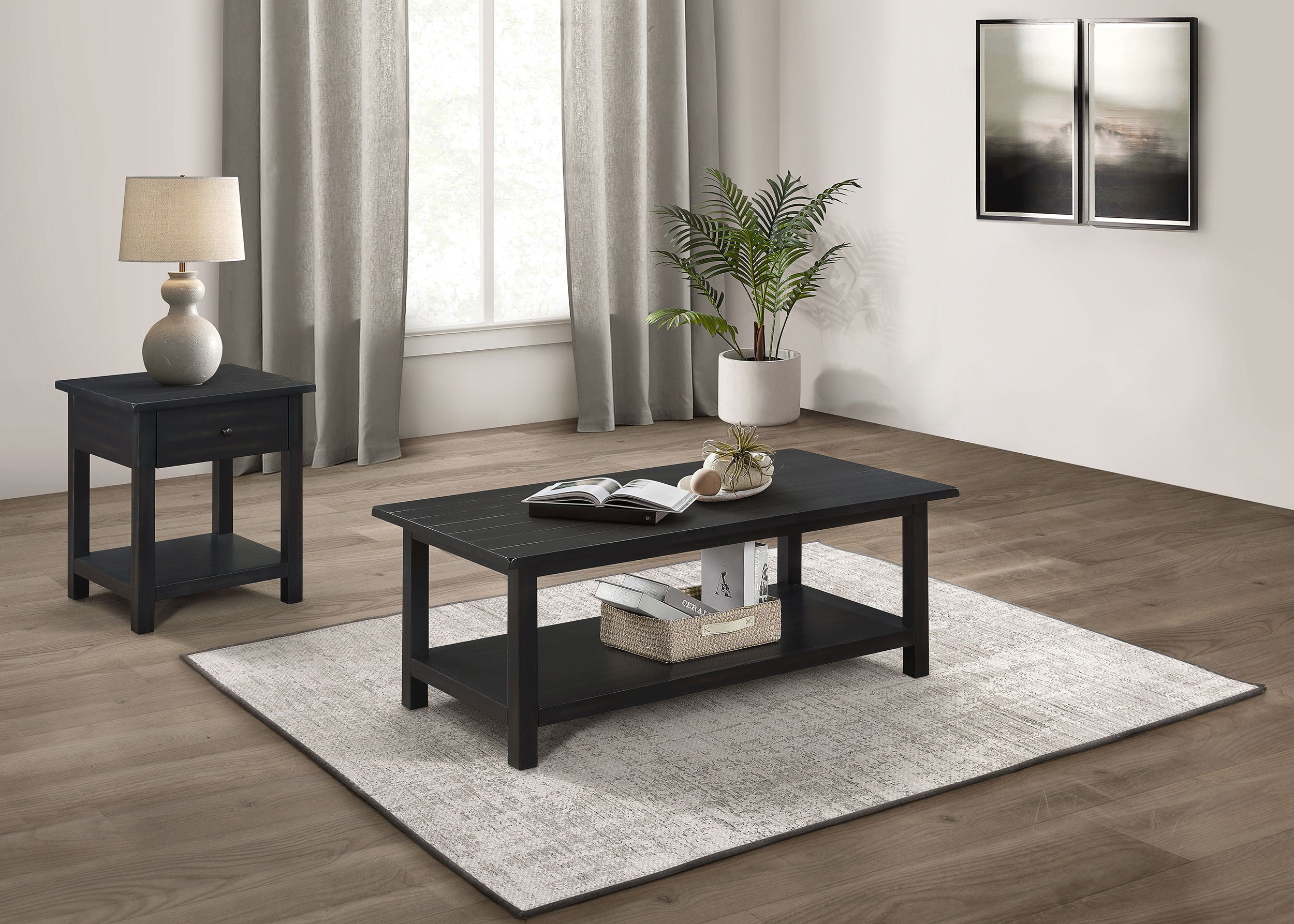 Payne Coffee Table Set (1-drawer End Table)