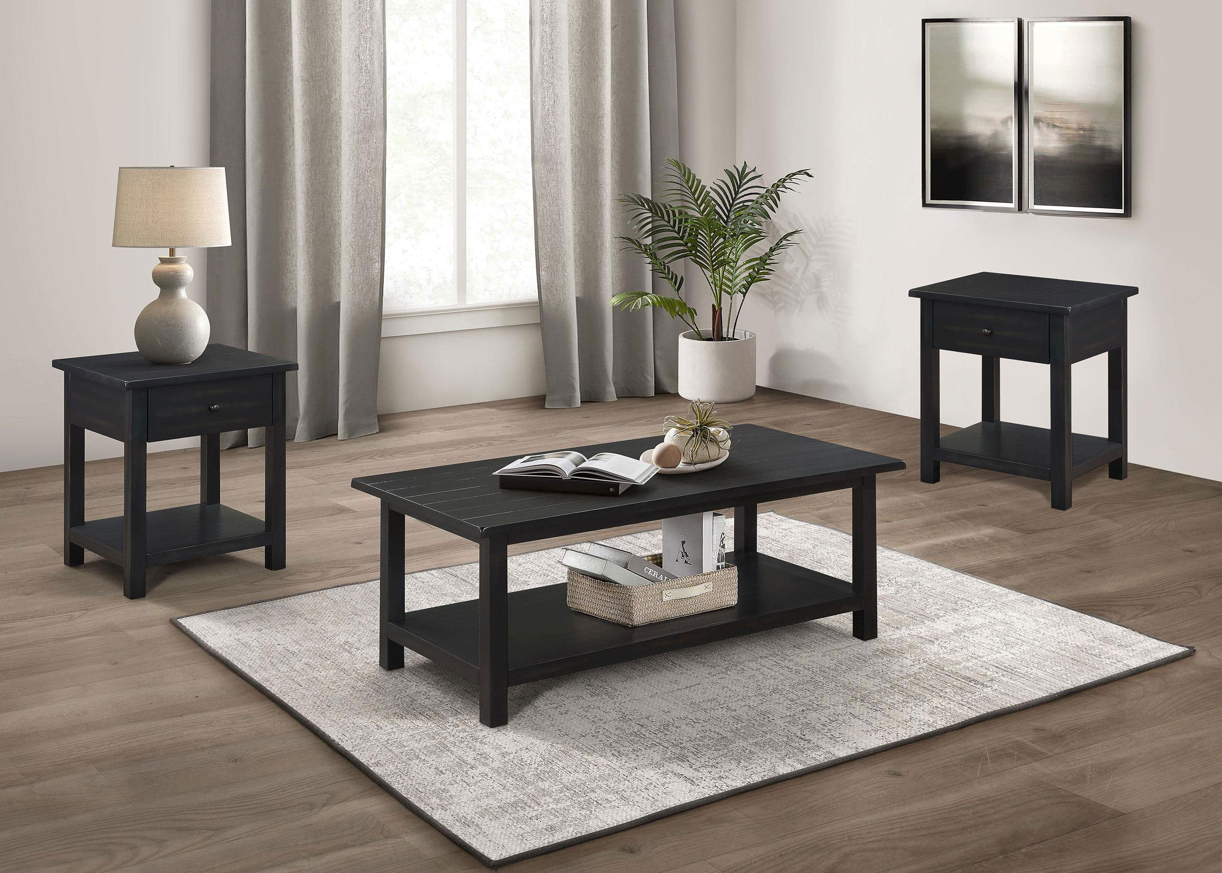 Payne Coffee Table Set (1-drawer End Table)