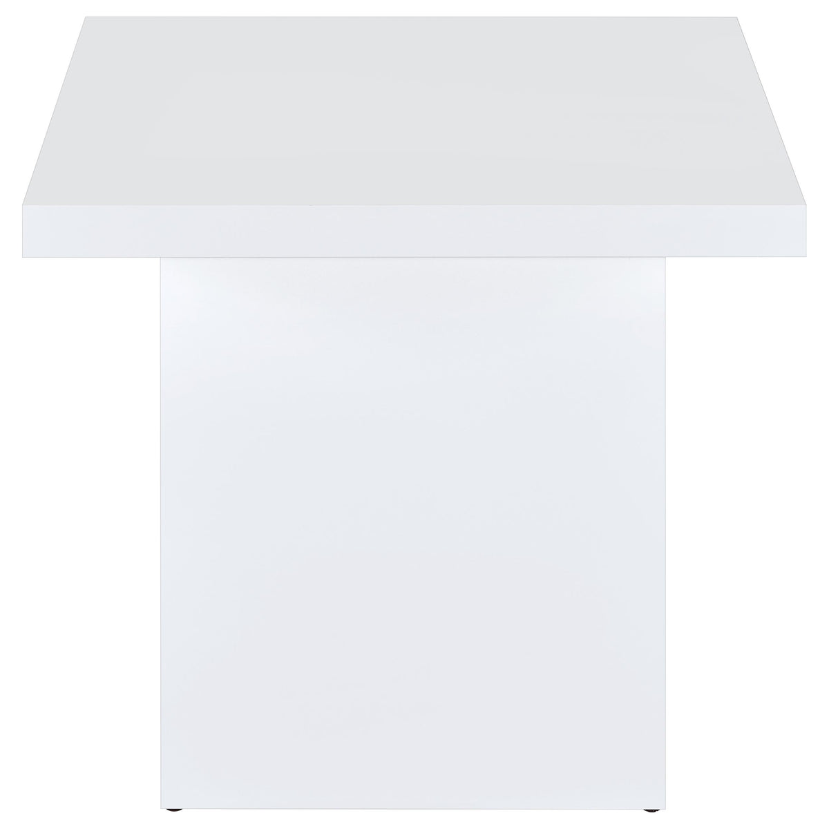 Devar Square Engineered Wood Side End Table White High Gloss