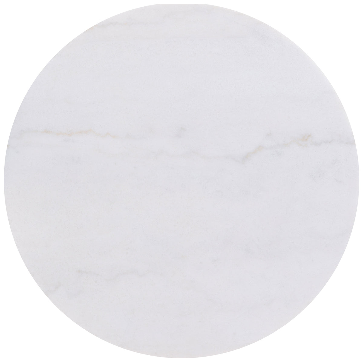 Jason Round White Marble Top Coffee Table Honey Brown