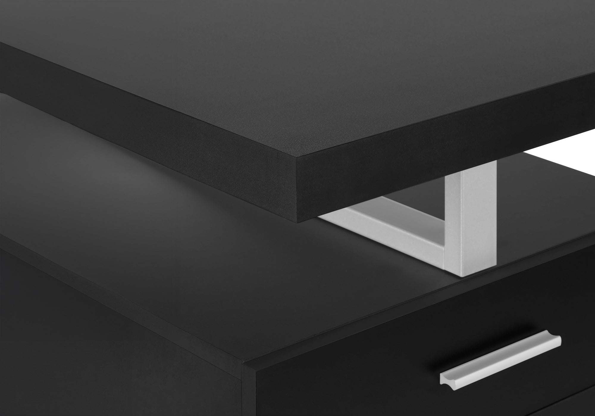 Left Or Right Set Up Modern Home Office Desk With Drawers in Black