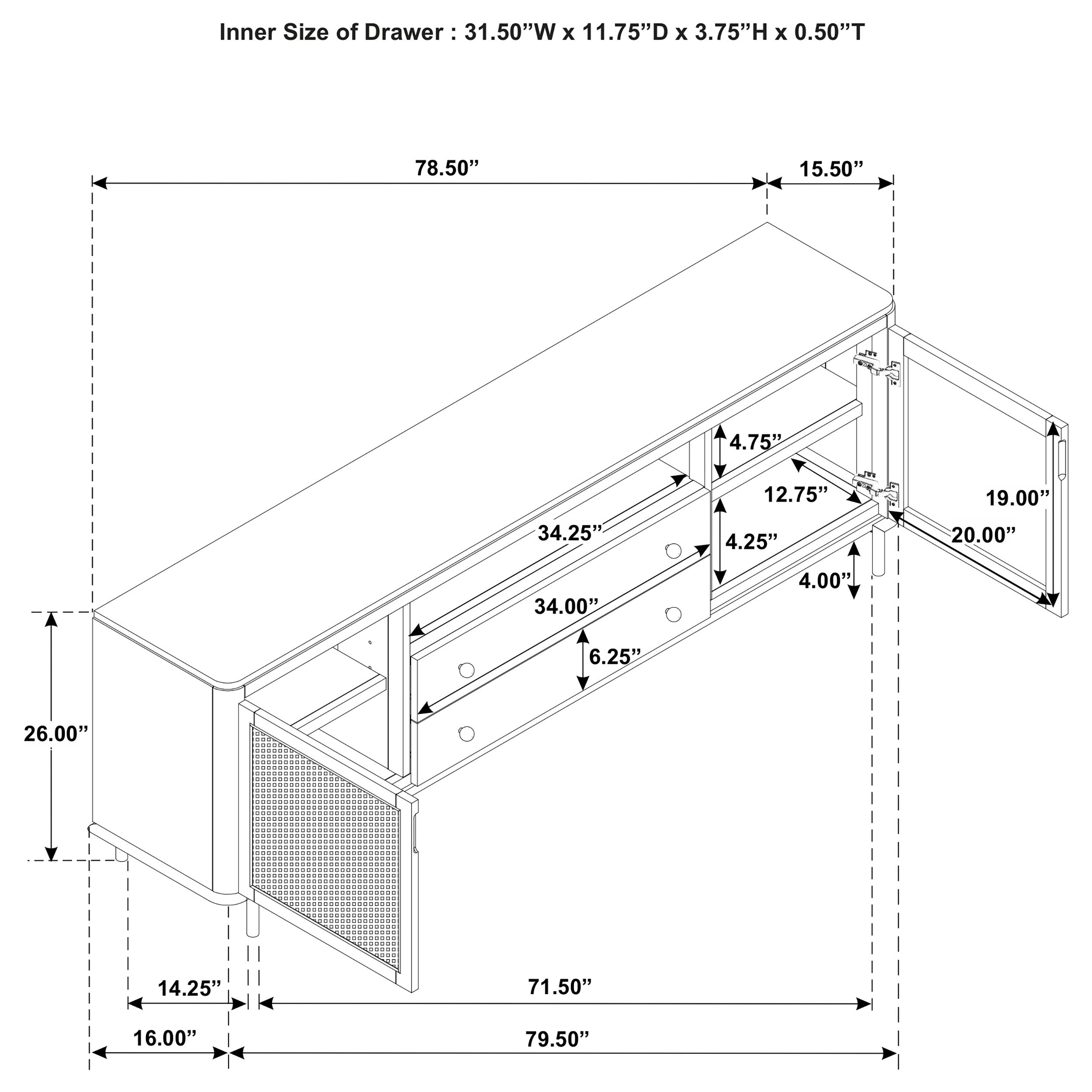 Arini 79" TV Stand