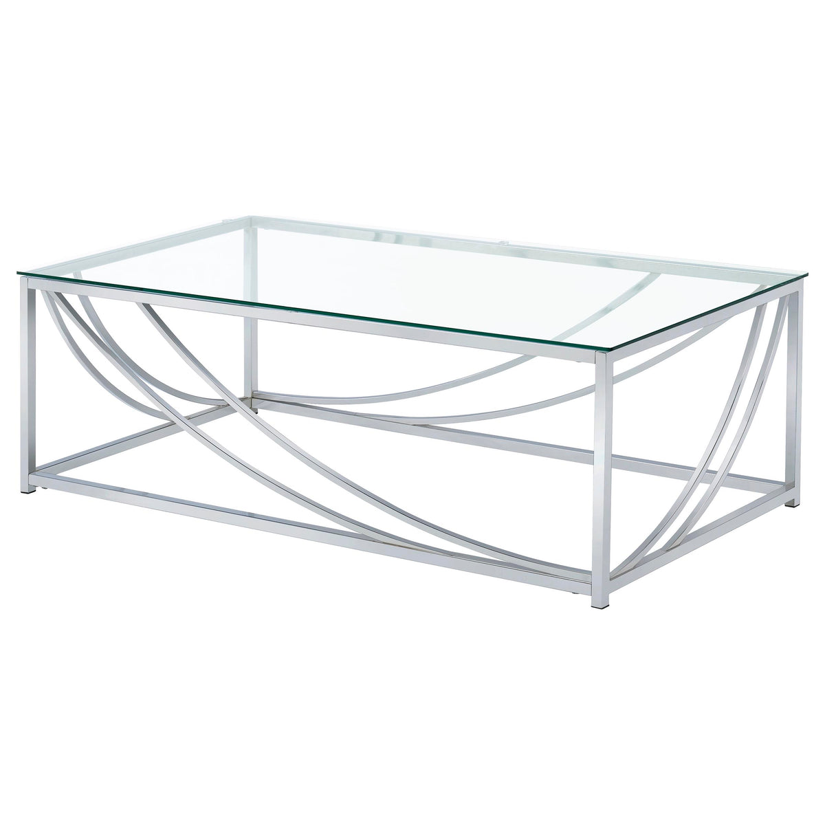 Lille 2-piece Glass Top Coffee and End Table Set Chrome