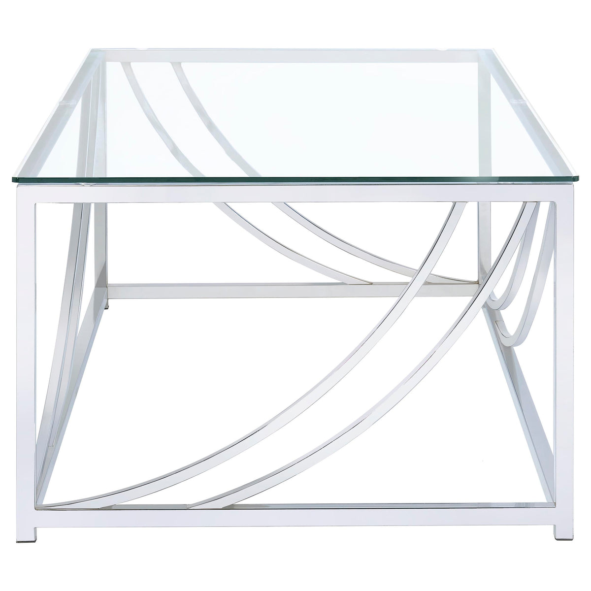 Lille 2-piece Glass Top Coffee and End Table Set Chrome