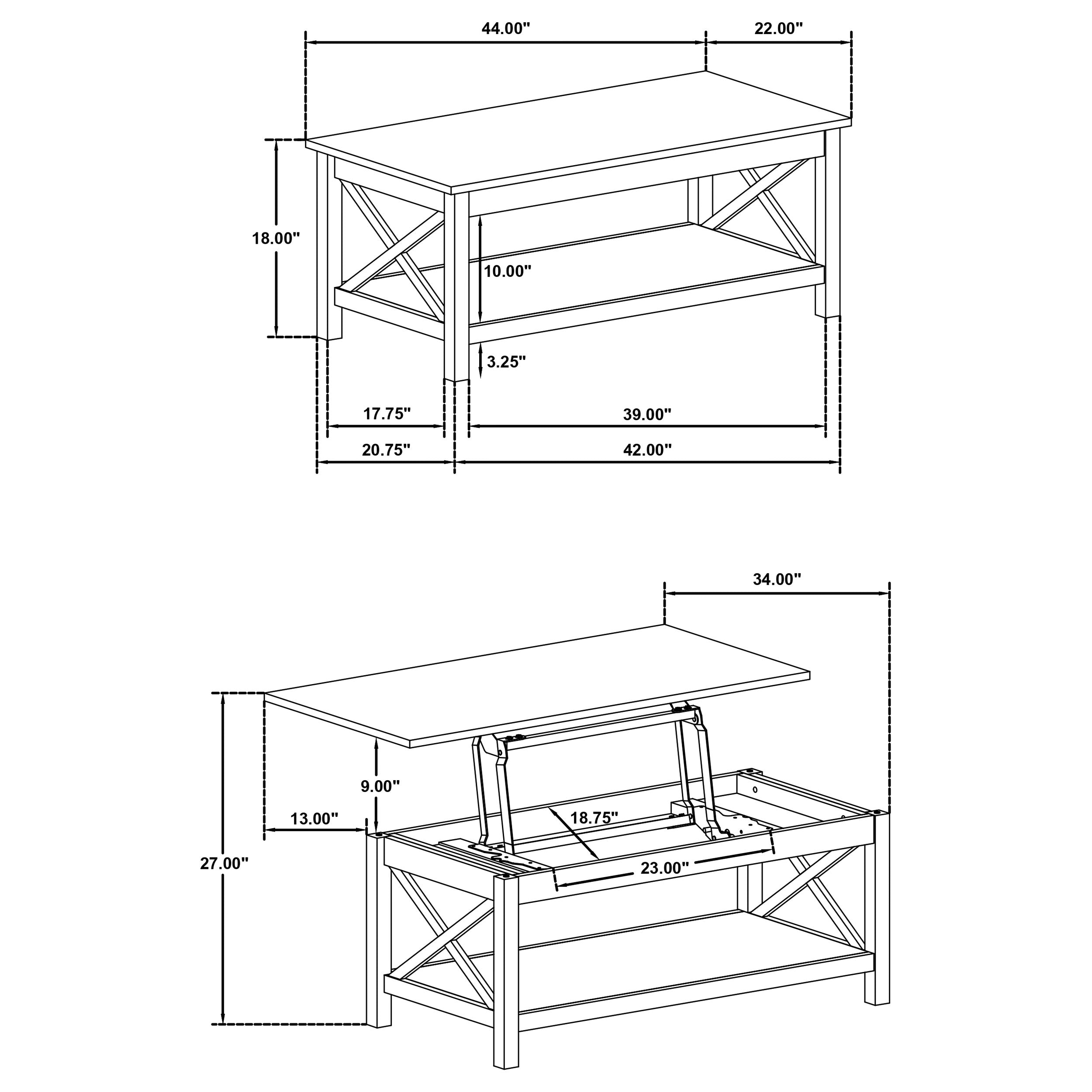 Skyview Lift Top Coffee Table Set