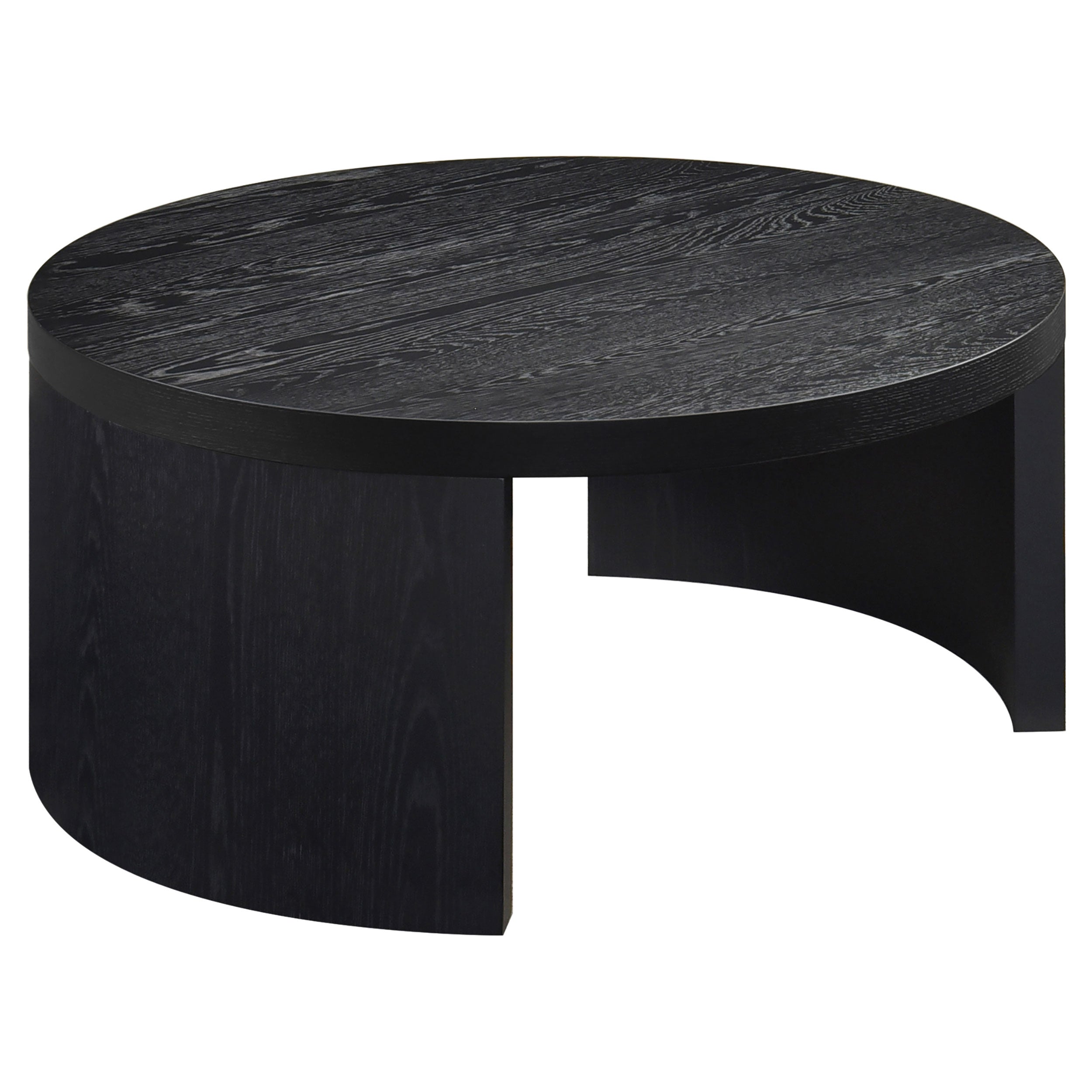 Sweeney 39-inch Round Wood Occasional Cocktail Coffee Table Black
