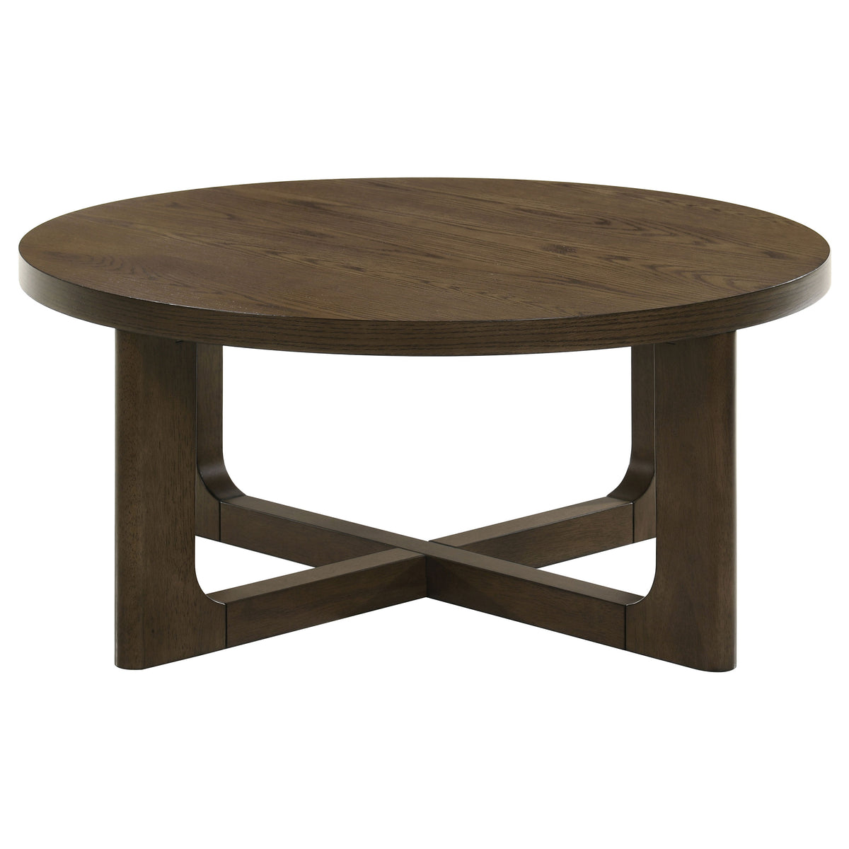 Kessler 2-piece Round Sculptural Wood Coffee Table Set Brown