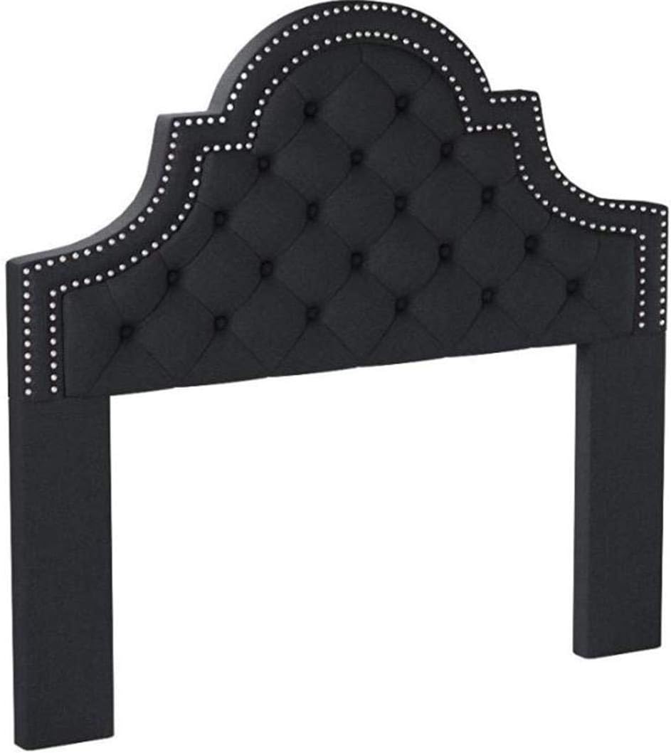 Coaster Ojai Eastern King Tufted Nailhead Upholstered Headboard in Charcoal