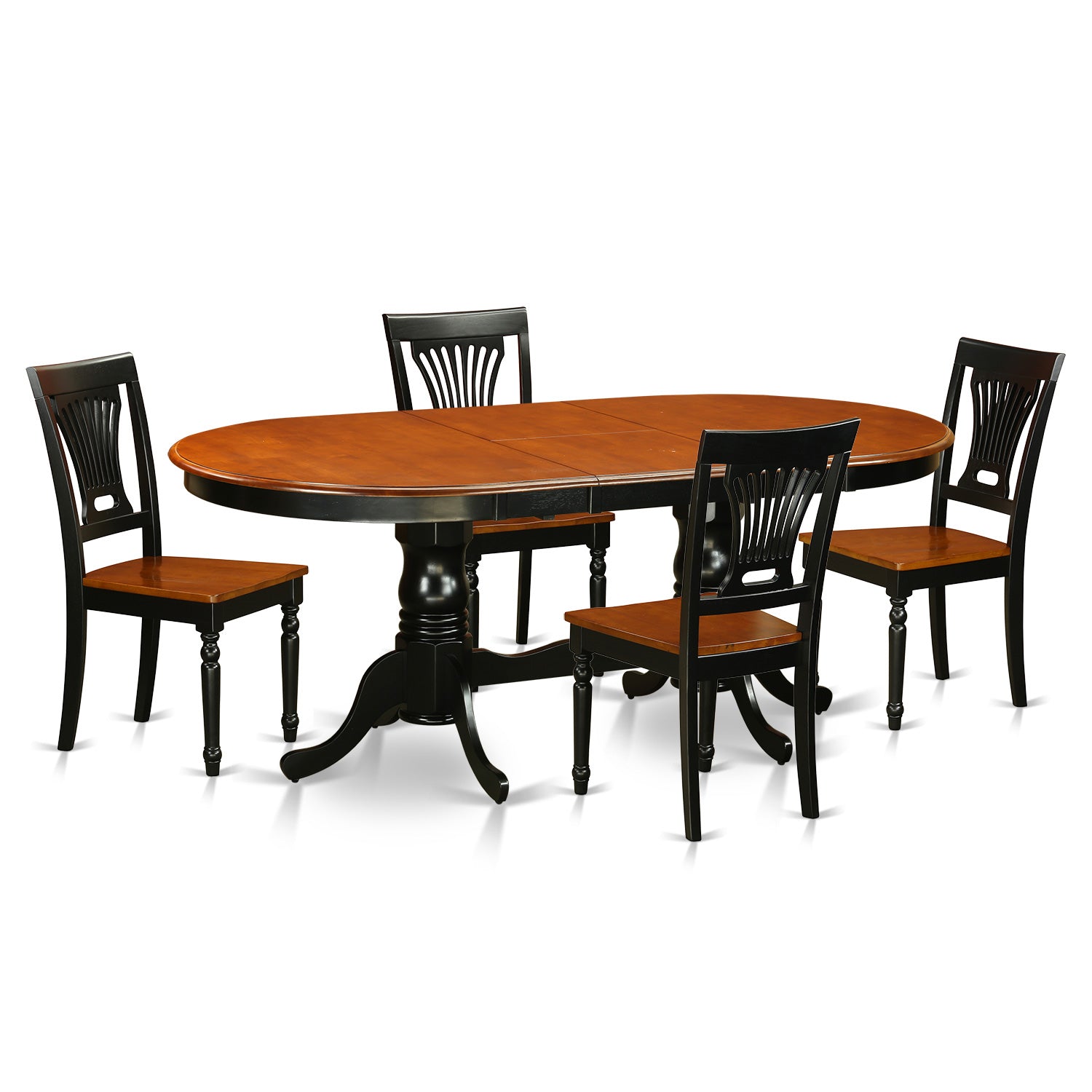 PLAI5-BLK-W 5 Pc Dining room set for 4-Dining Table and 4 Dining Chairs