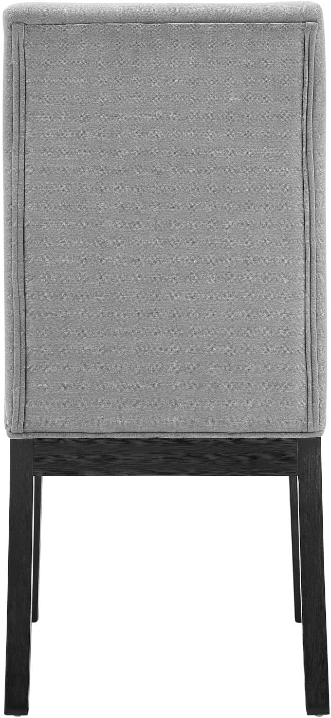 Steve Silver Yves 7pc Dining Room Table and Parson Chairs Set in Grey