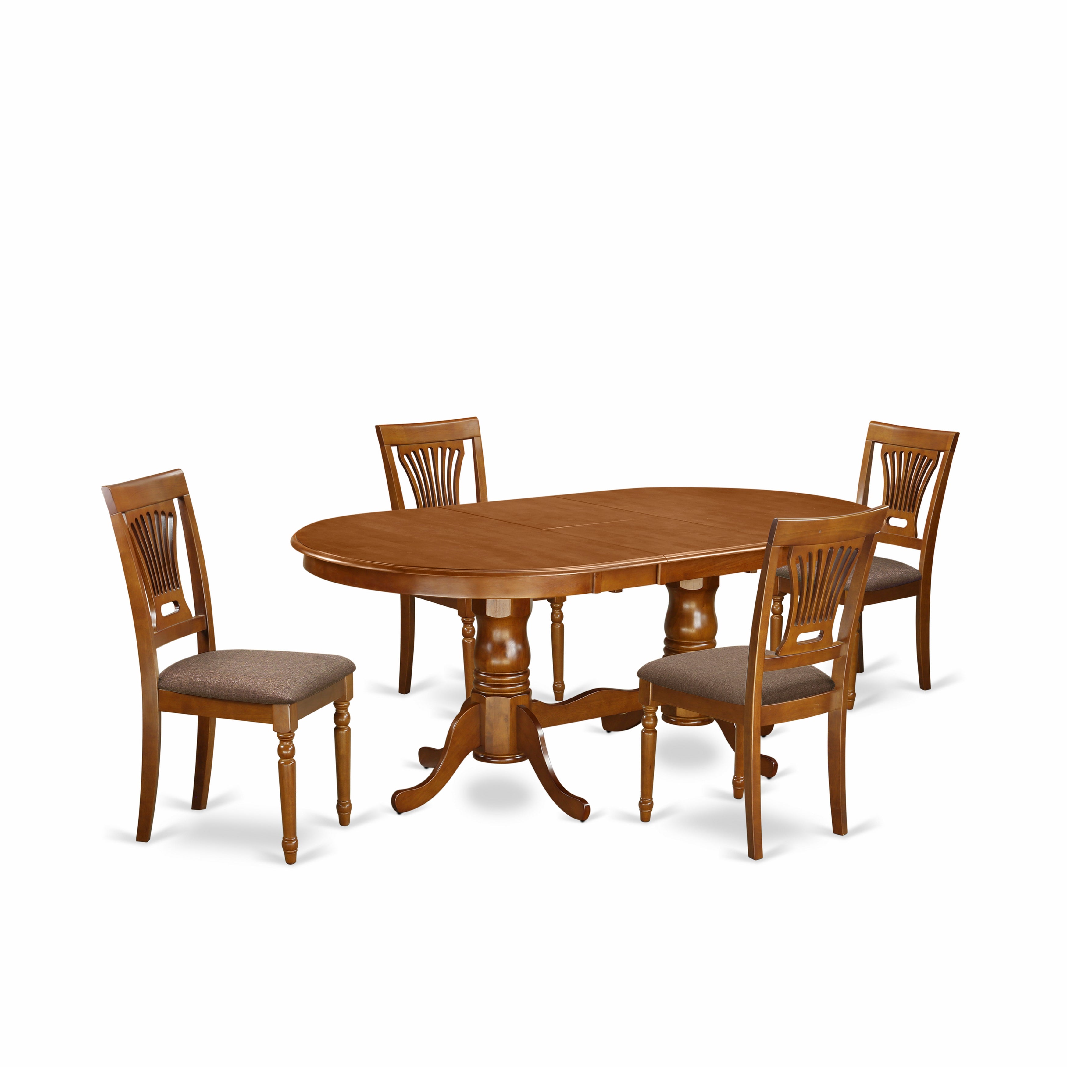 PLAI5-SBR-C 5 PC Dining set-Dining Table plus 4 Kitchen Dining Chairs