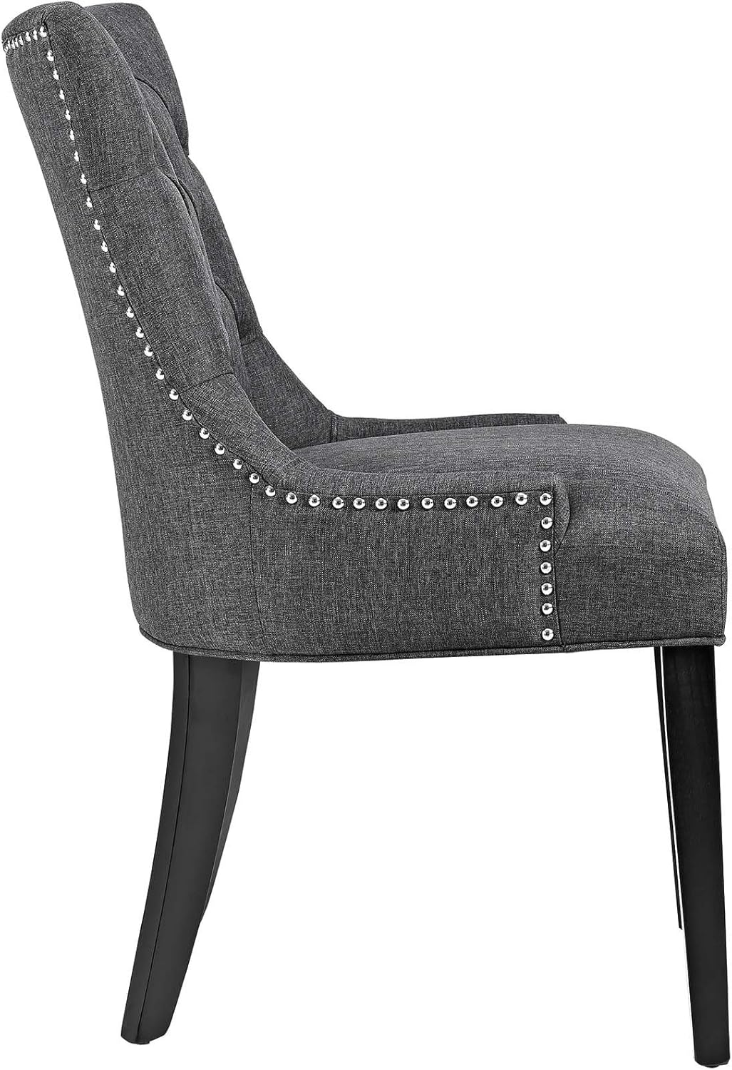 Regent Tufted Fabric Dining Chair In Gray