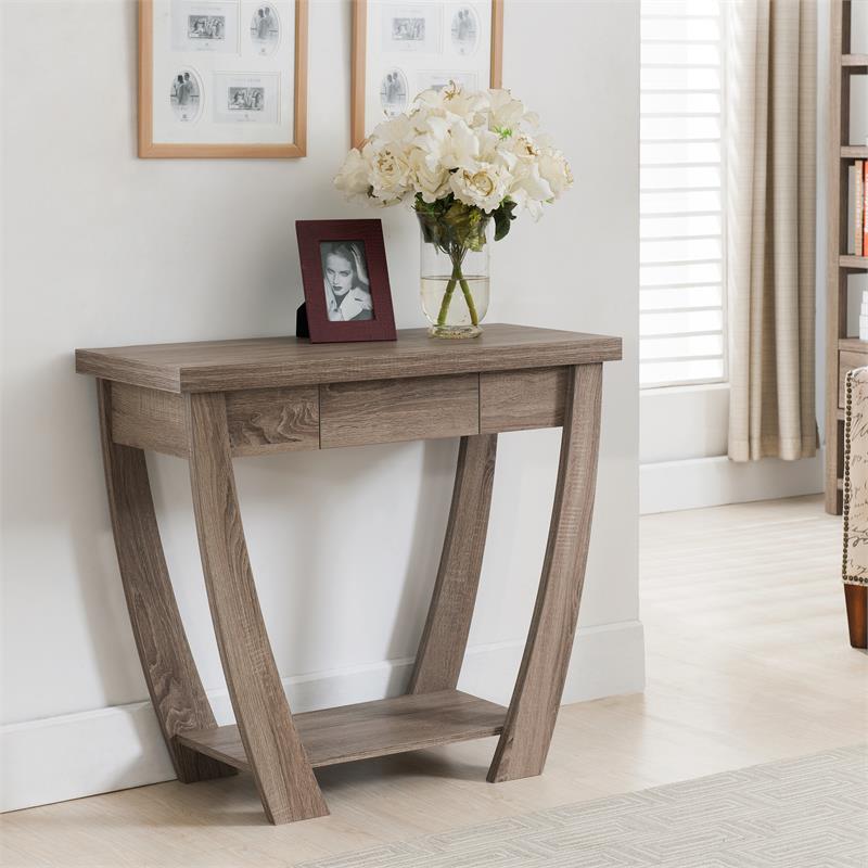 ioHOMES Bond 1 Drawer Console Sofa Table, Light Oak