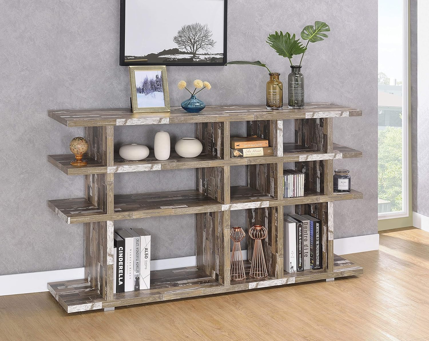 3-Tier Open Bookcase Salvaged Cabin Color: Salvaged cabin